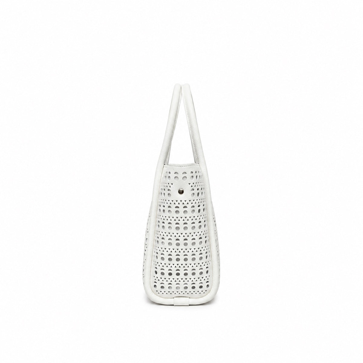 Isabel White 3 Piece Perforated Handbag