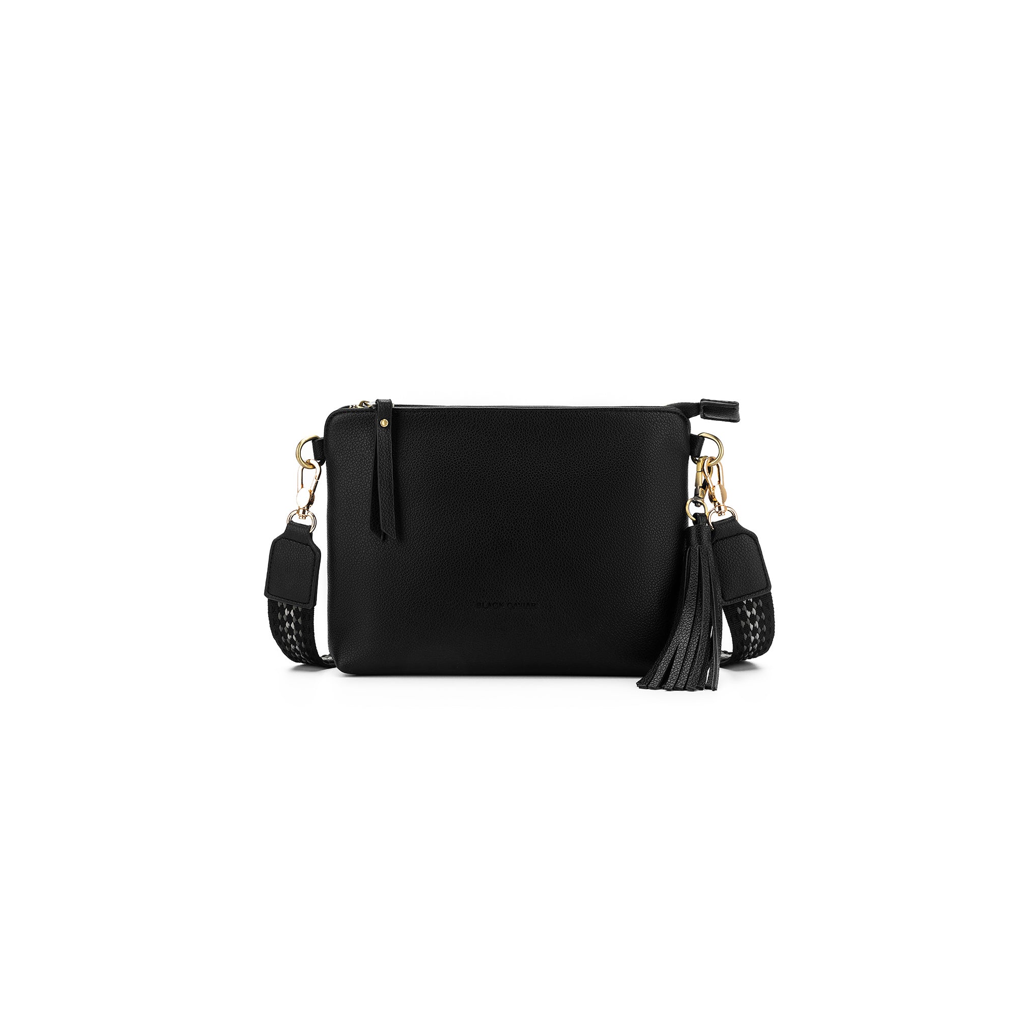 Maggie Black 3 Compartment Crossbody Bag