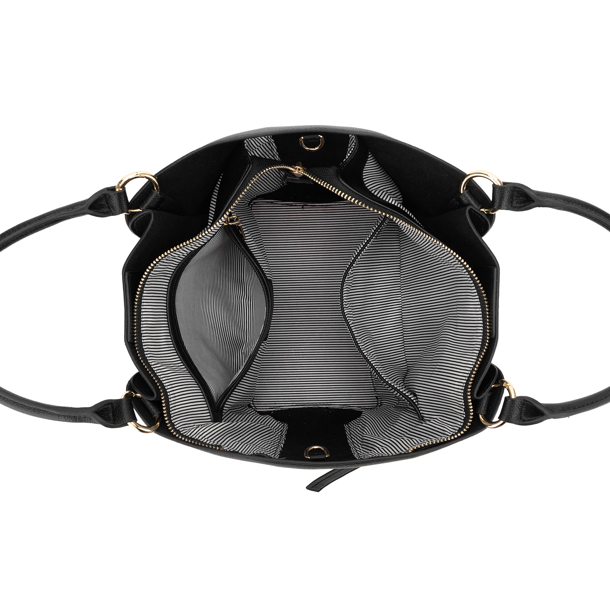 Clementine Black 2 Piece Handbag Tote