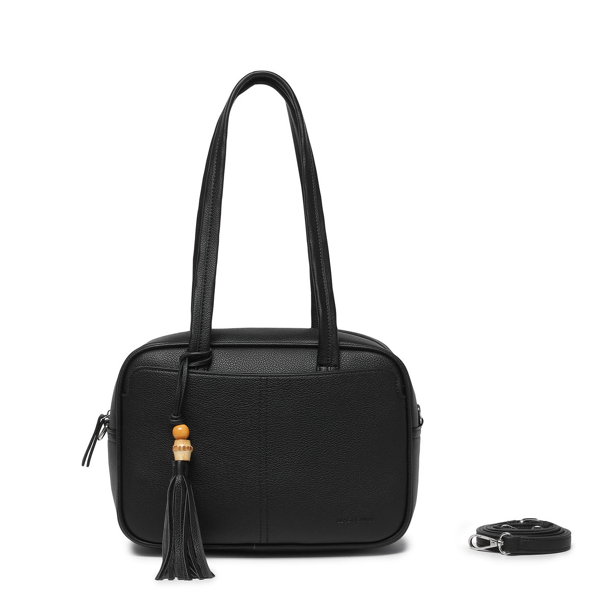 Angelique Black 2 Piece Bowler Handbag