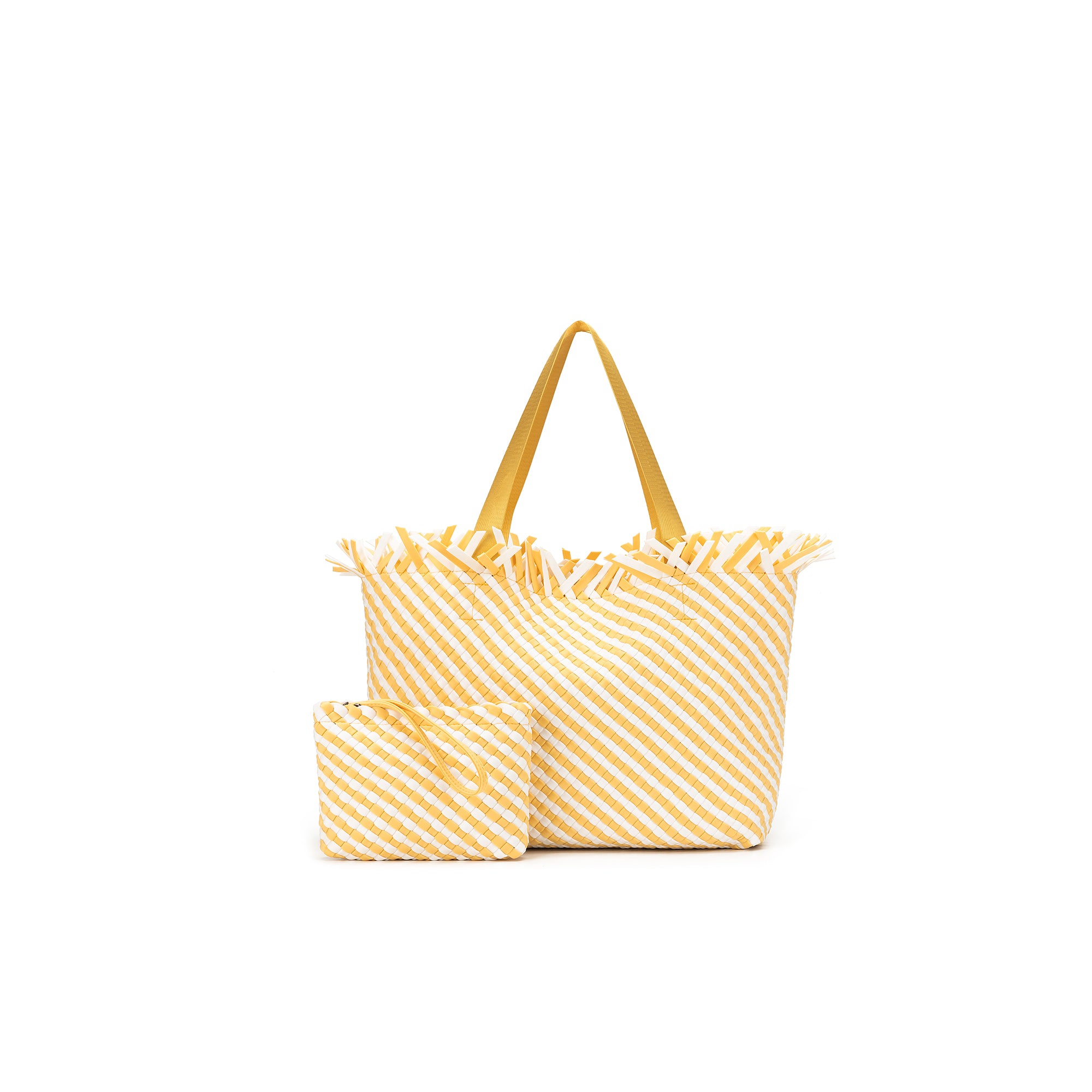Bahama Yellow Large 2 Piece Woven Tote
