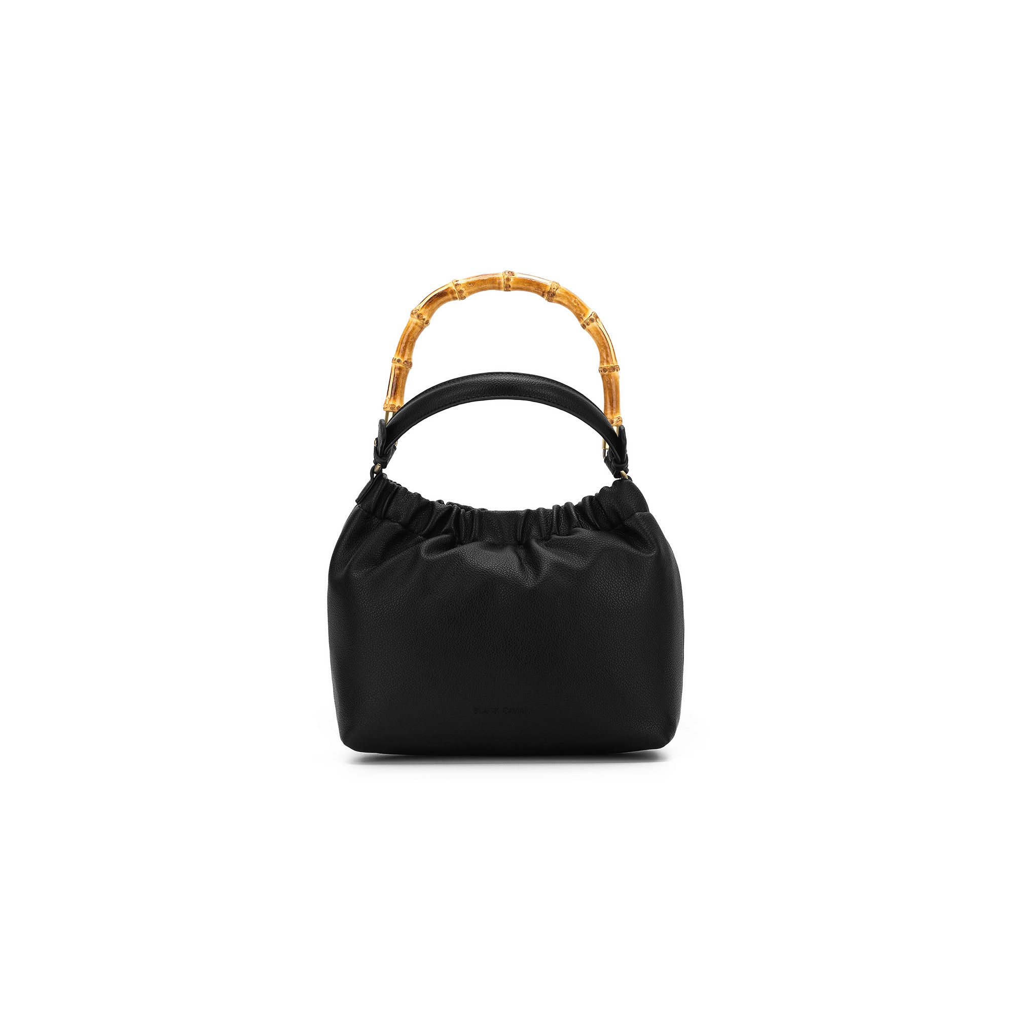 Catalina Black Bamboo Handle Crossbody Bag
