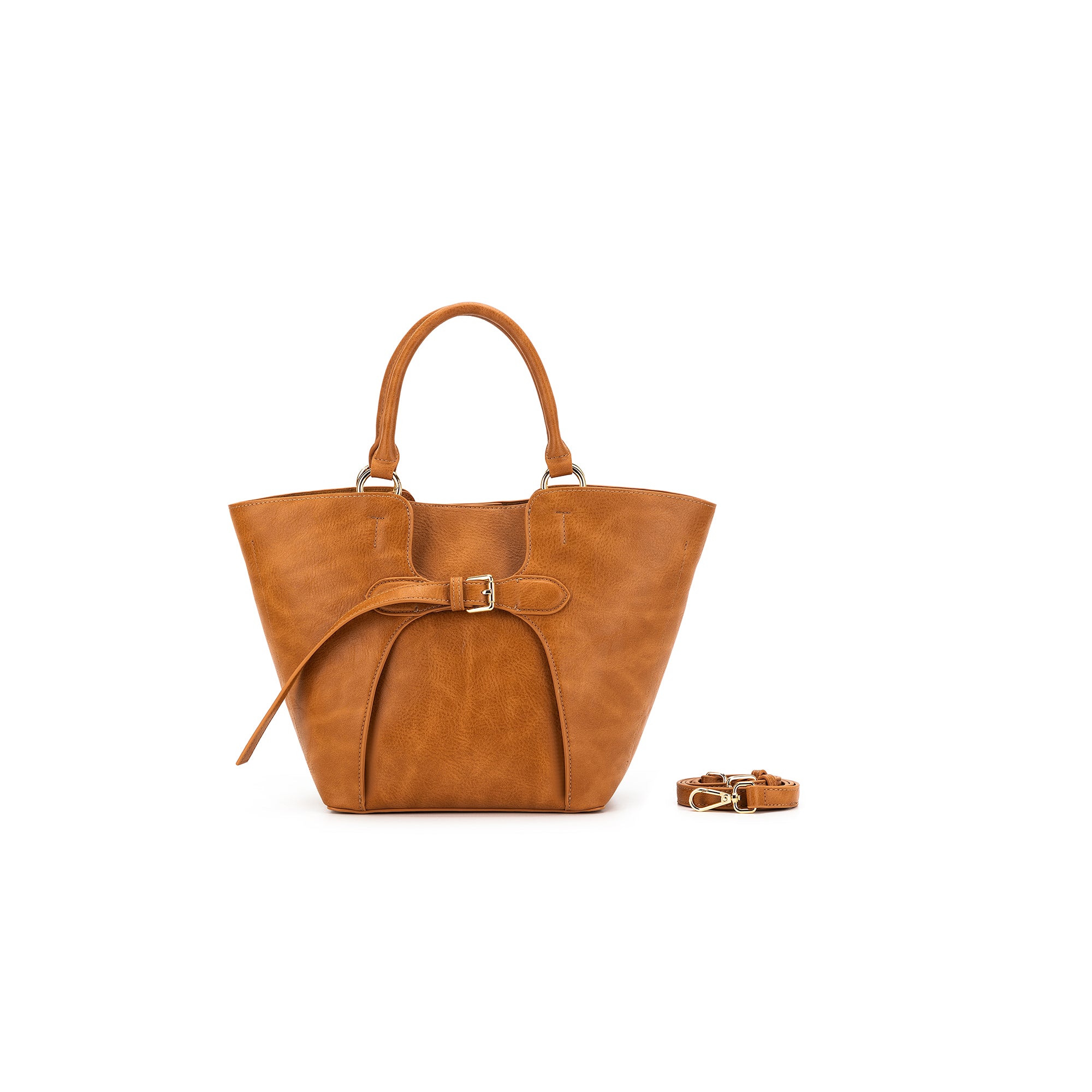 Clementine Tan 2 Piece Handbag Tote
