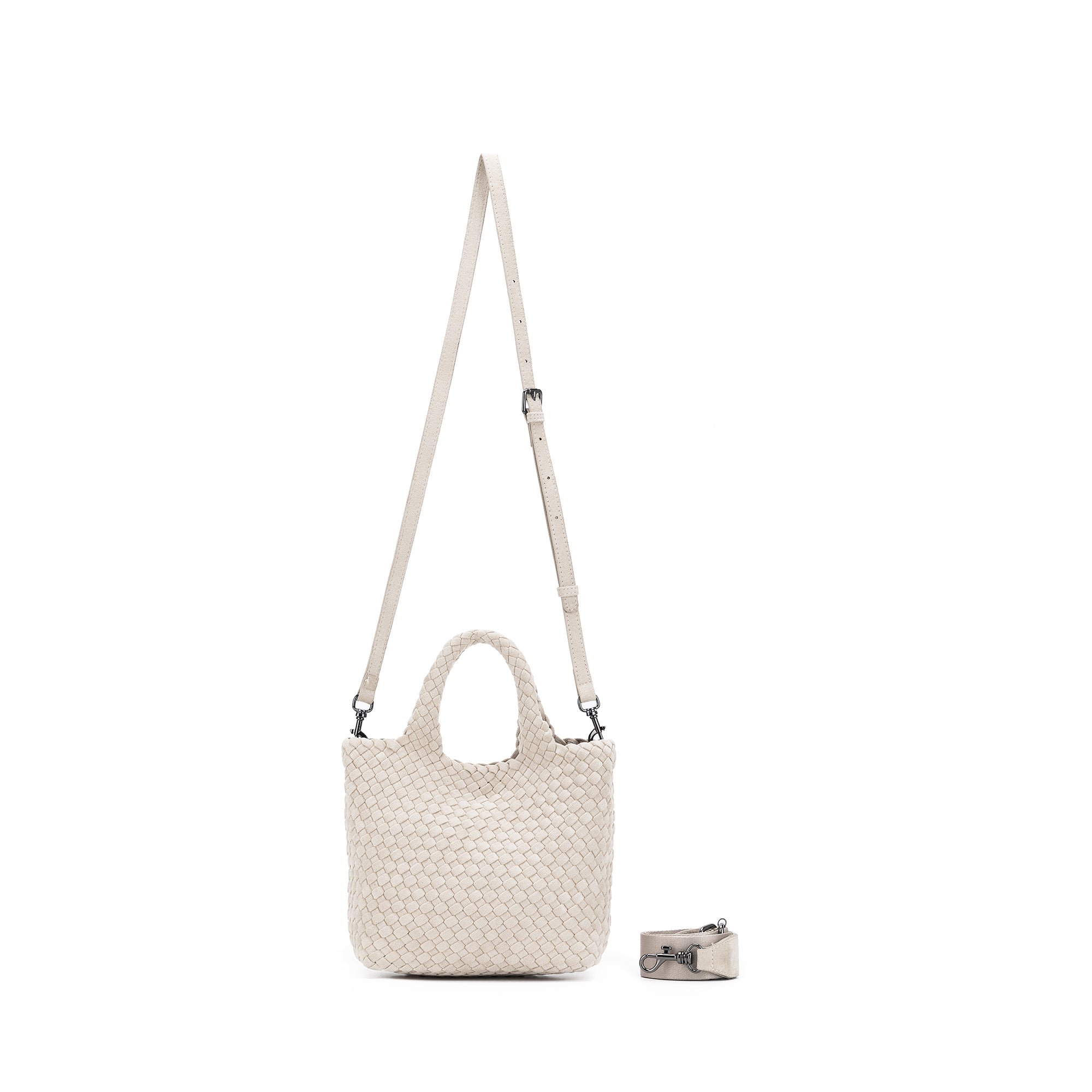 Cherie Cream 2 Piece Suede Mini Handbag