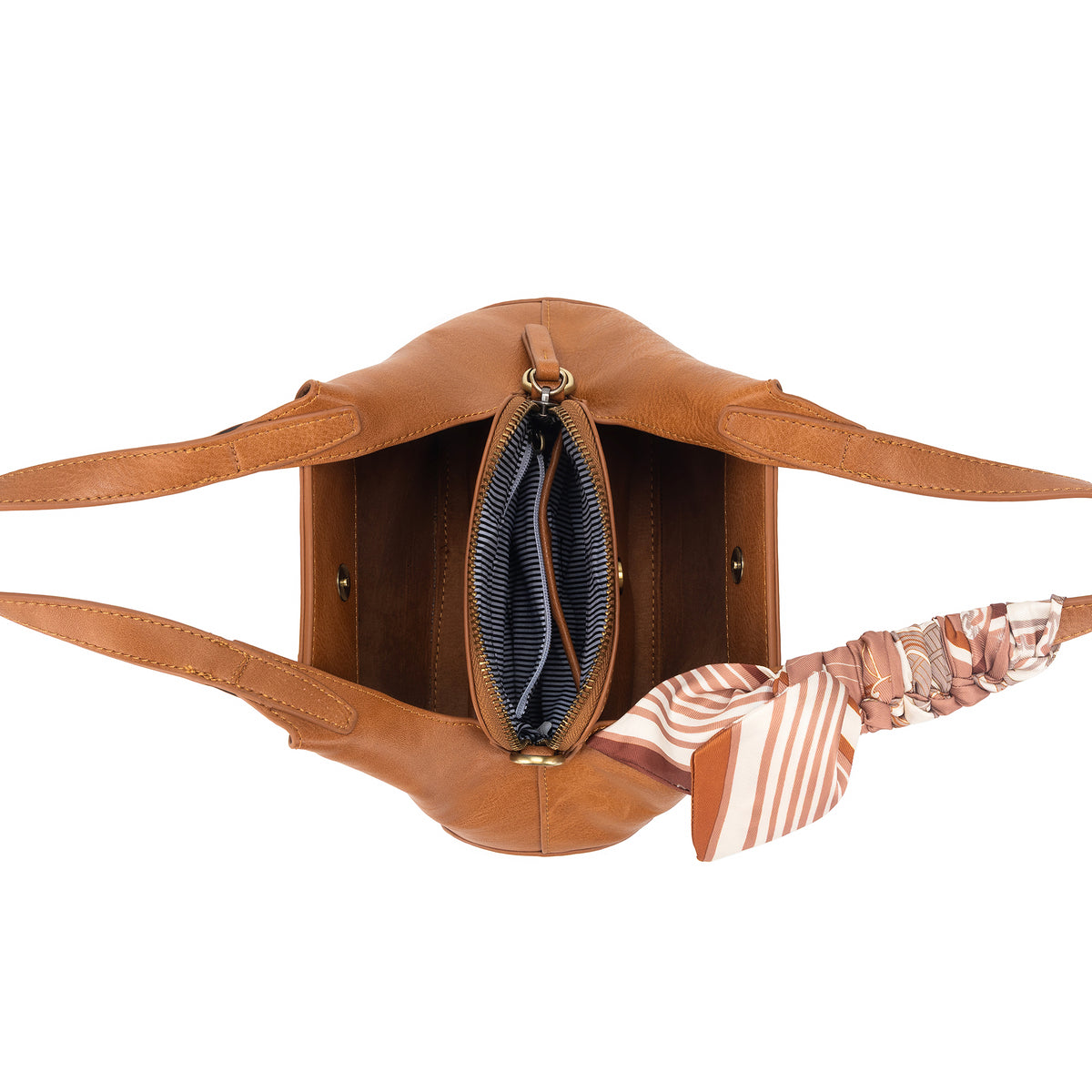 Mini Dune Tan 2 Piece Vegan Leather Top Handle Handbag