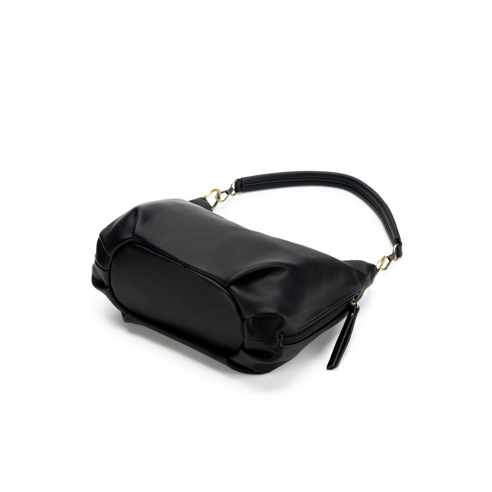 Carey Black Vegan Leather Crossbody Bag