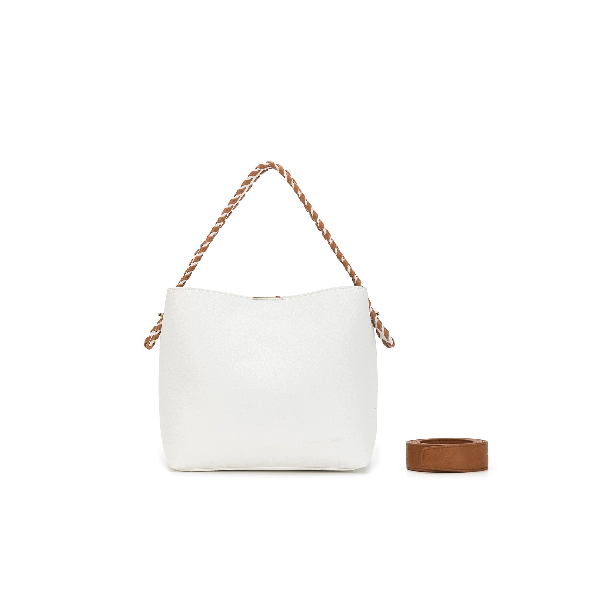 Capella White & Tan 3 Compartment Shoulder / Crossbody Bag