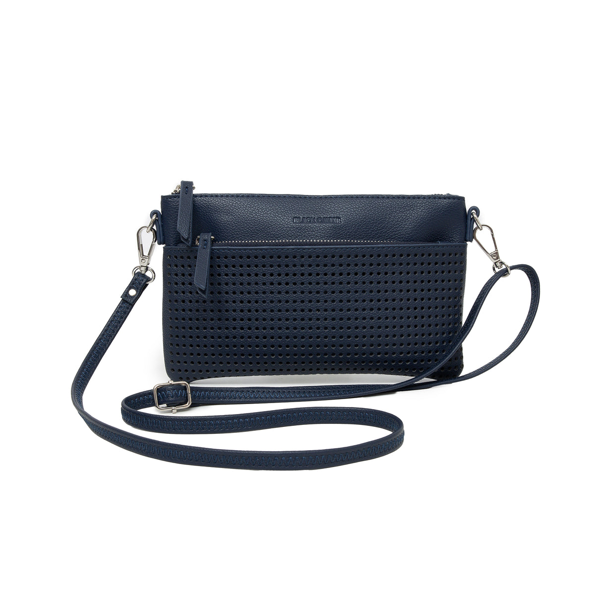 Milla Deep Navy Vegan Leather Crossbody & Clutch Bag