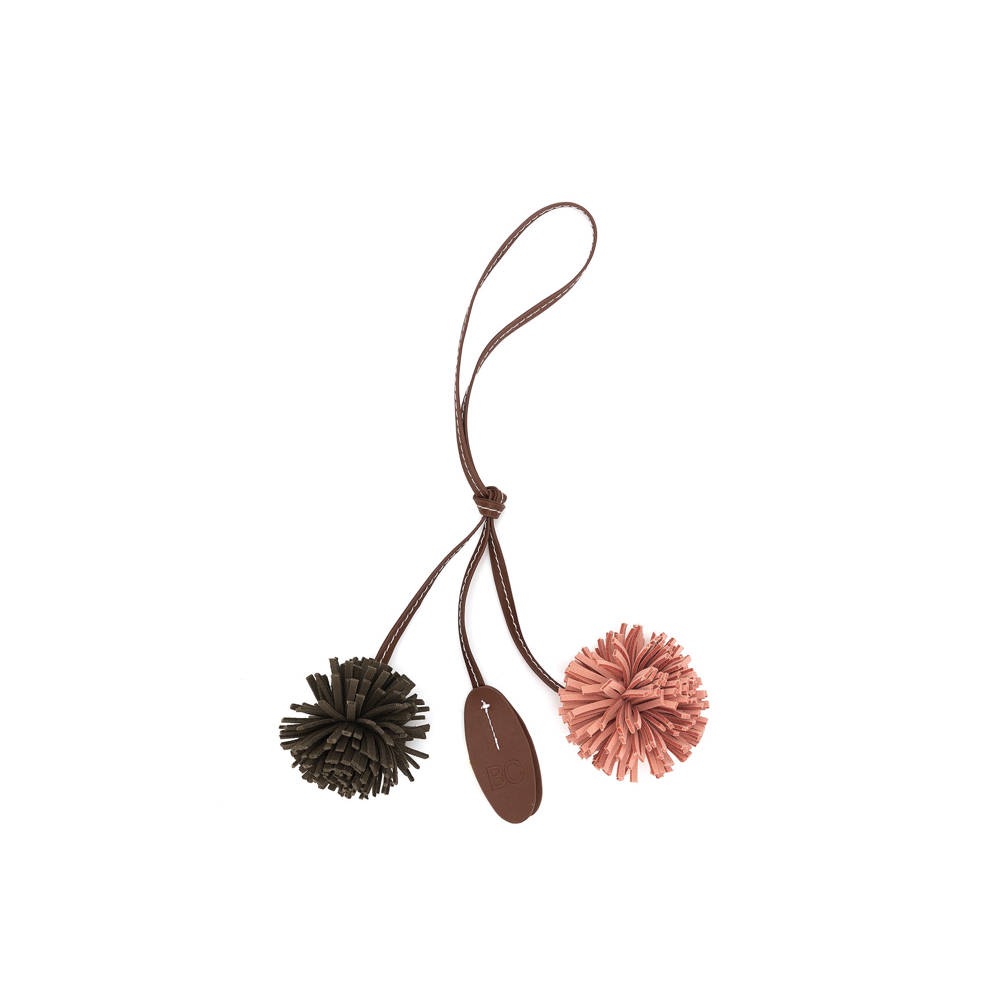 Pom Pom Pink & Dark Olive Bag Charm