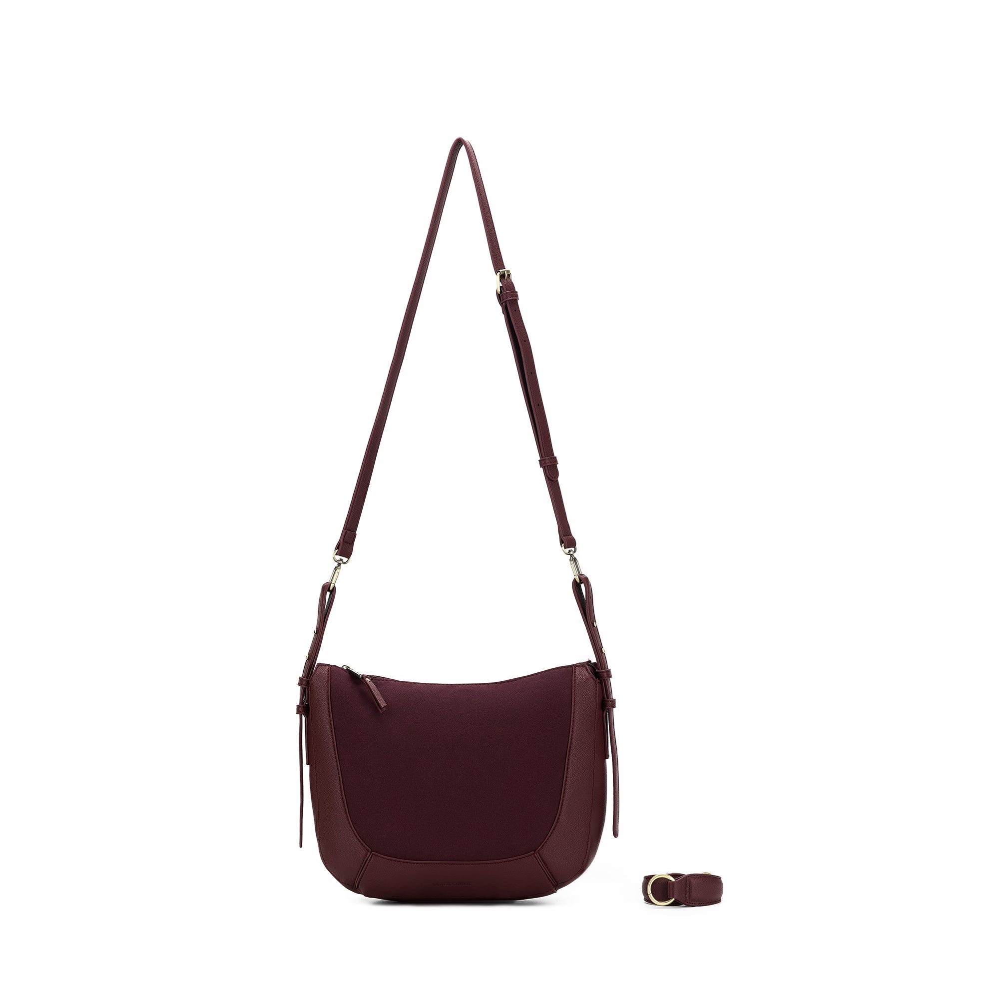 Fleur Burgandy Suedette Top Handle Handbag