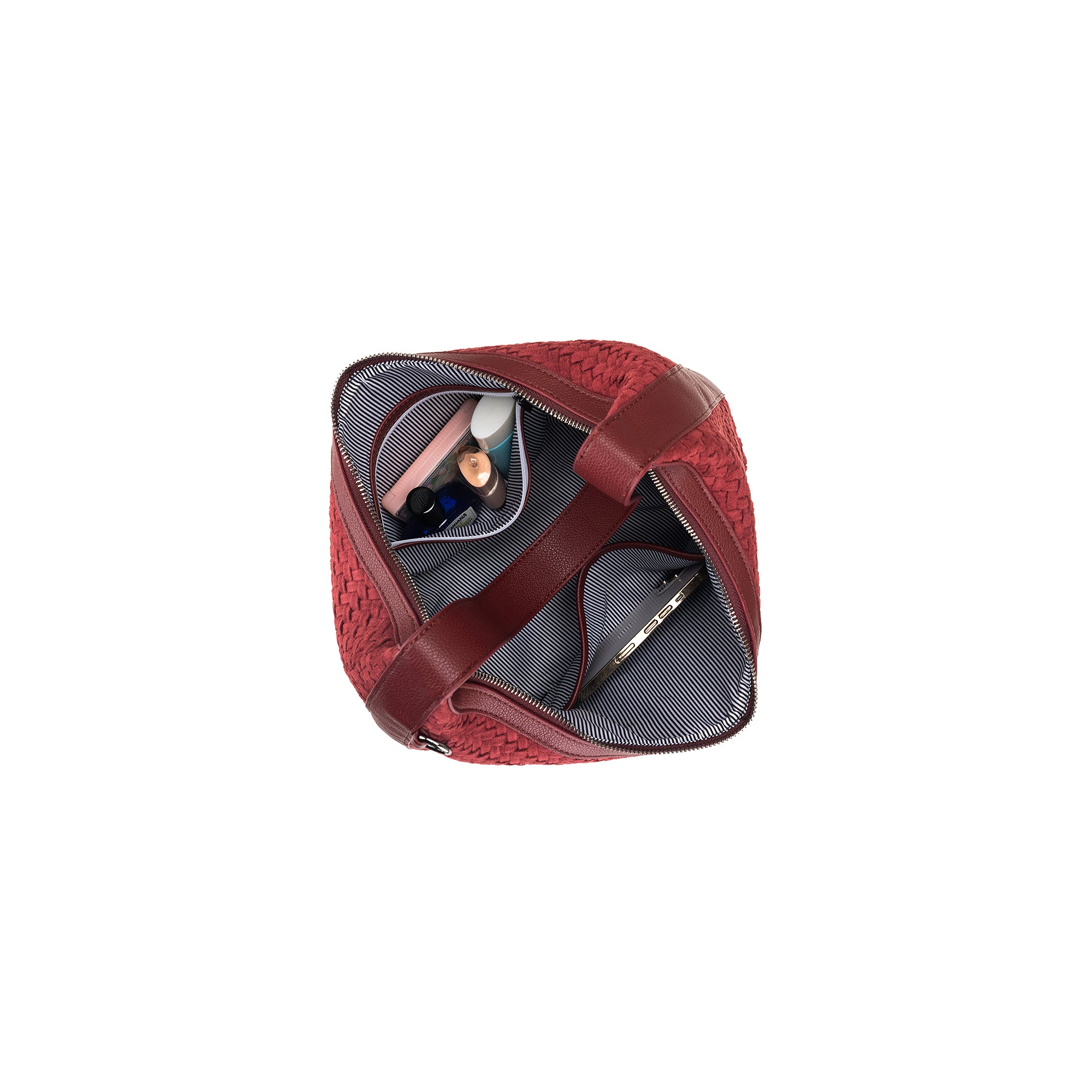 Bessette 2 Piece Burgandy Woven Suedette