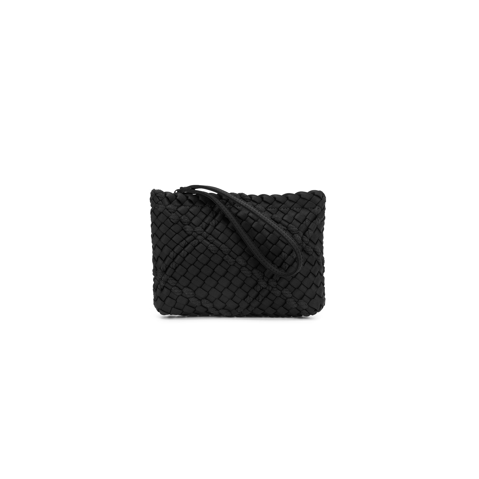 Panarea Black Woven Neoprene Mini Tote