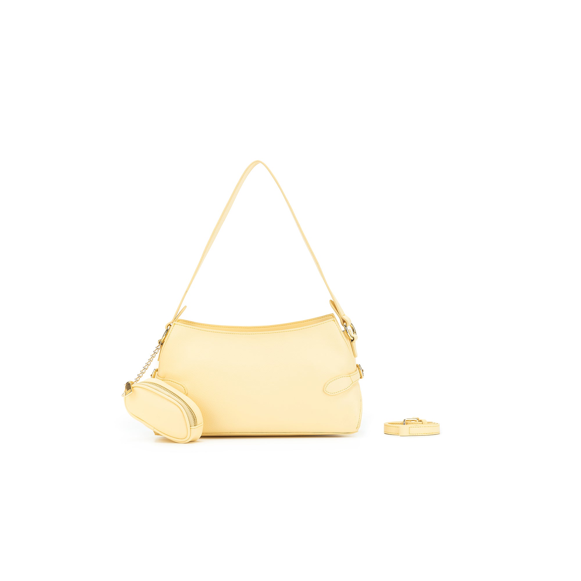 Messina Yellow Chiffon East West Shoulder Bag