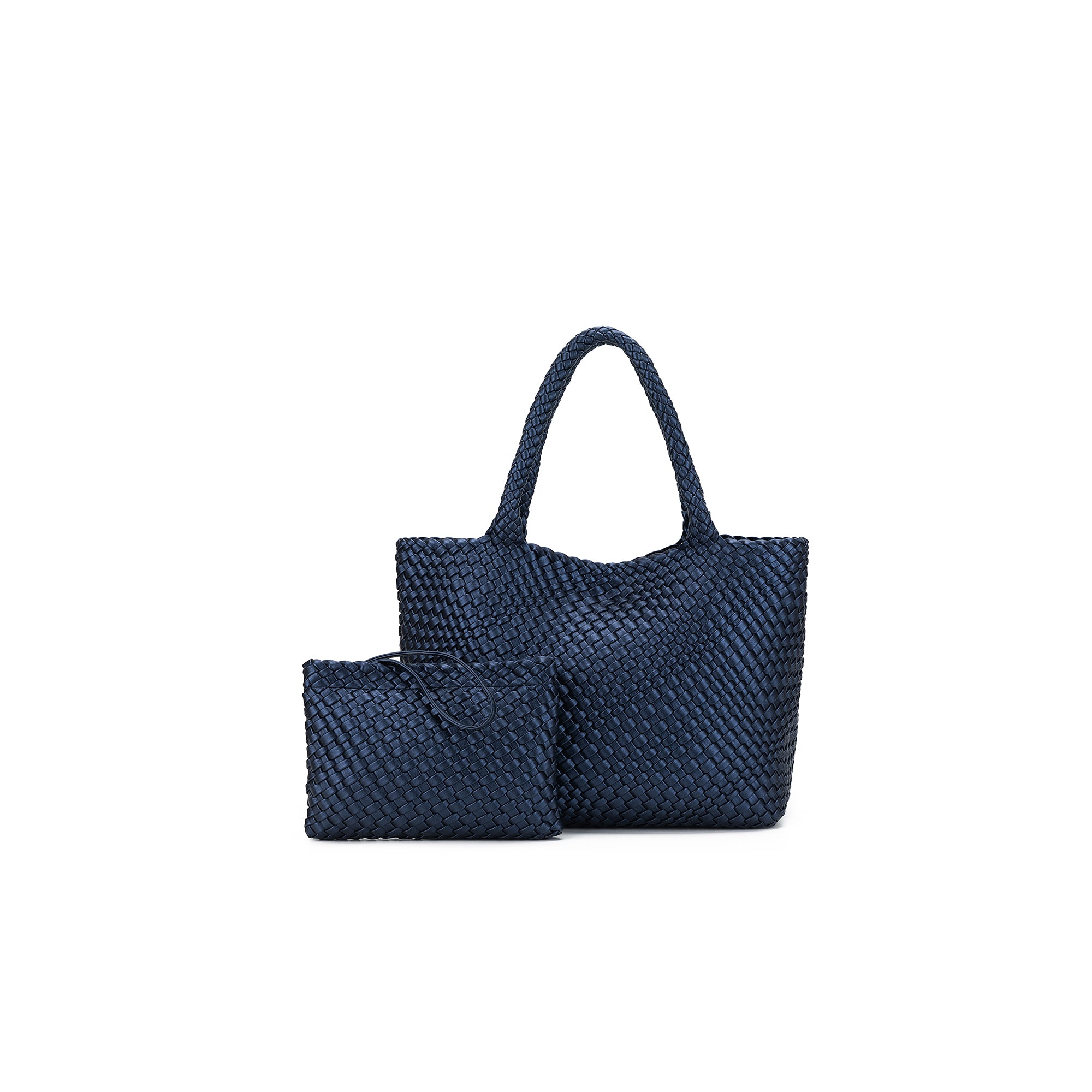 St Moritz Navy 2 Piece Woven Handbag