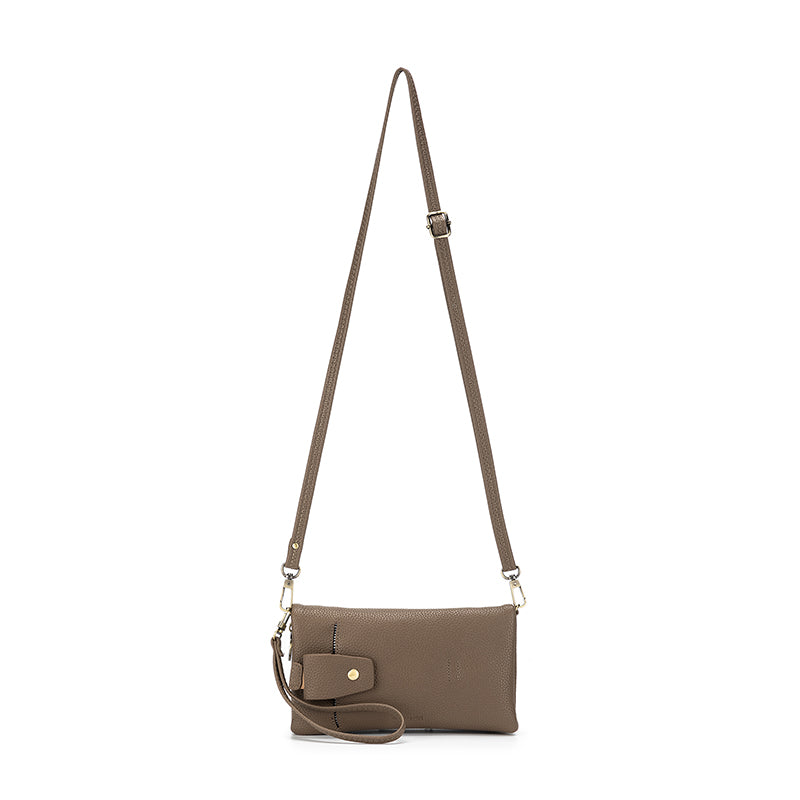 Sky Dark Taupe Crossbody Phone Wallet