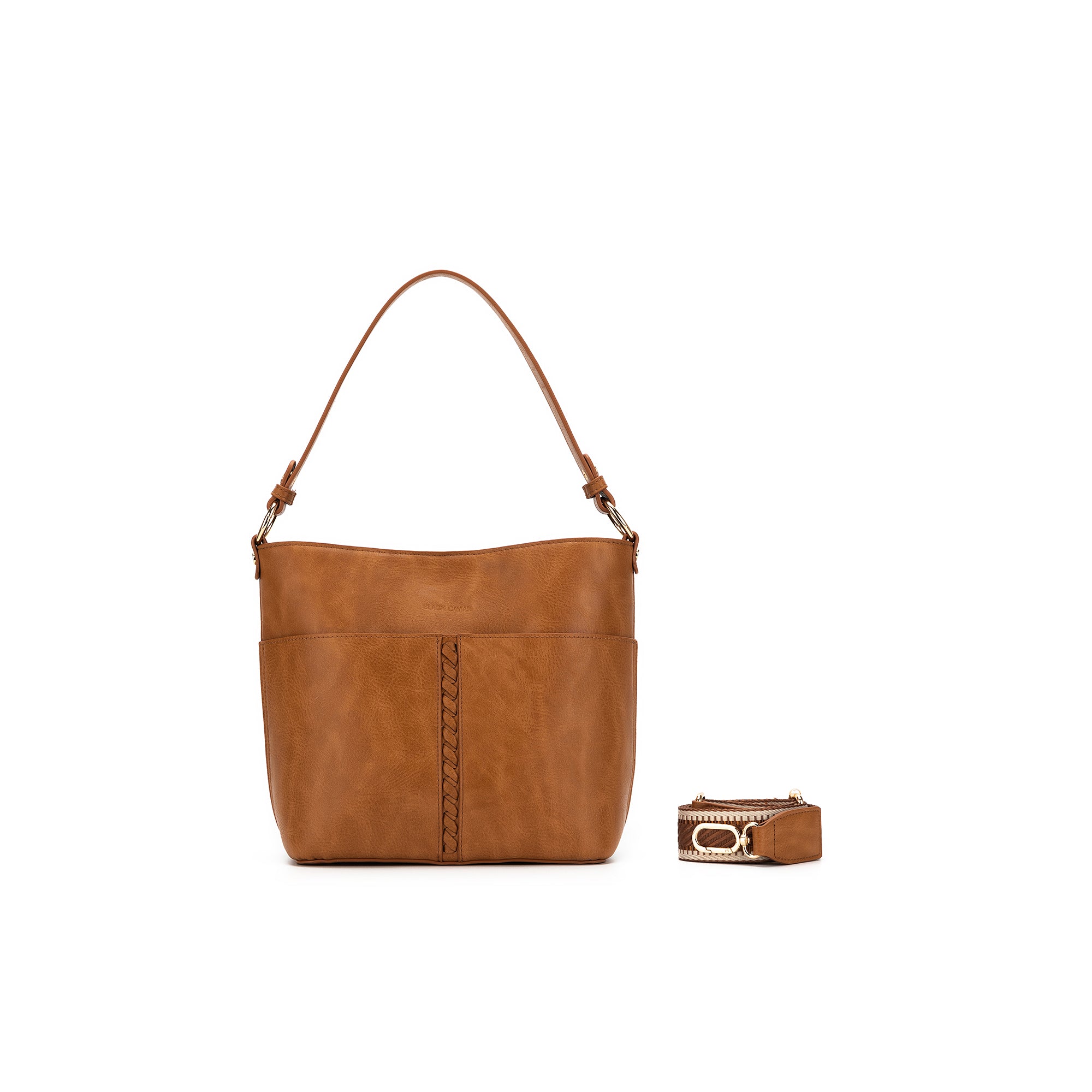 Melody Tan 2 Piece Shoulder Crossbody Bag