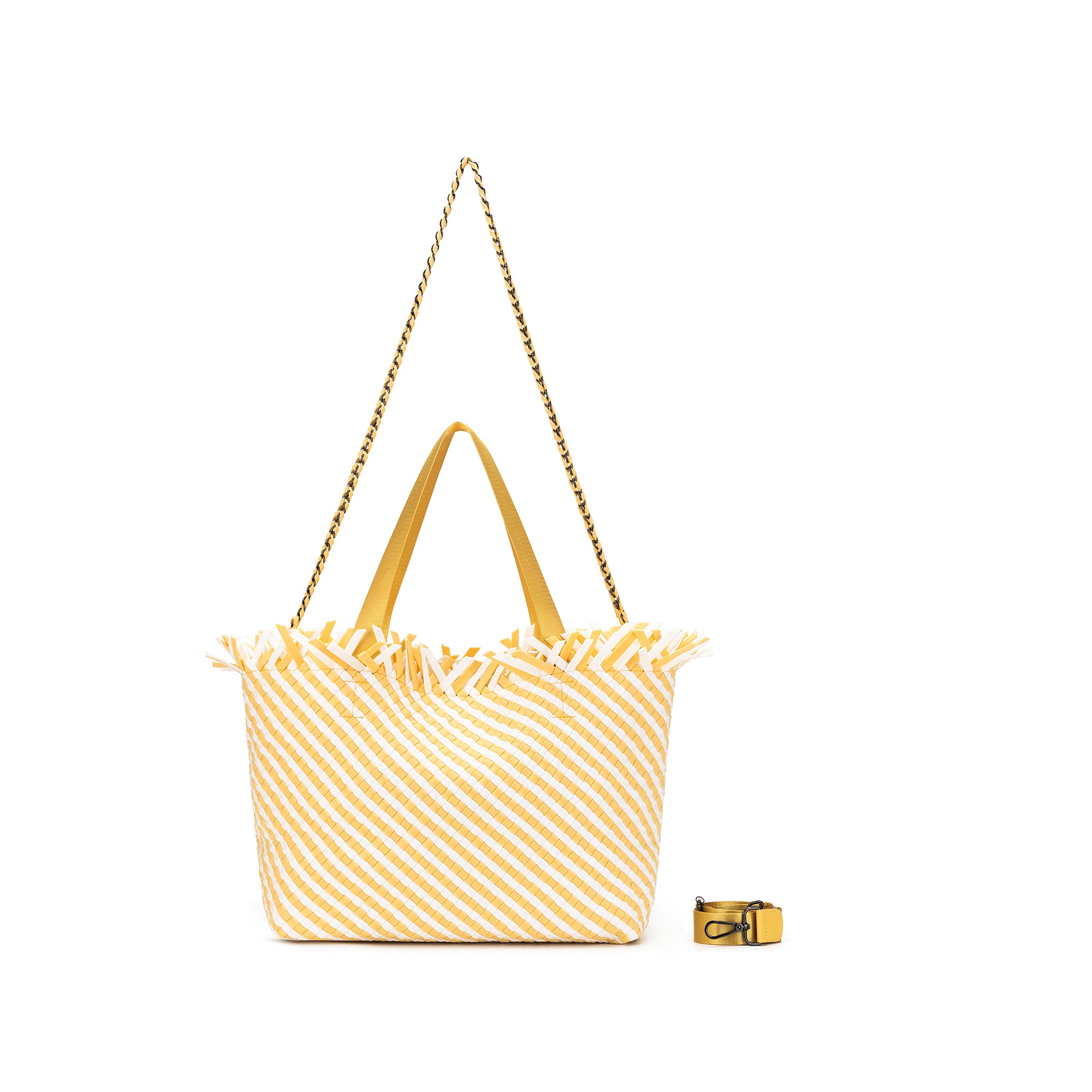 Bahama Yellow Large 2 Piece Woven Tote