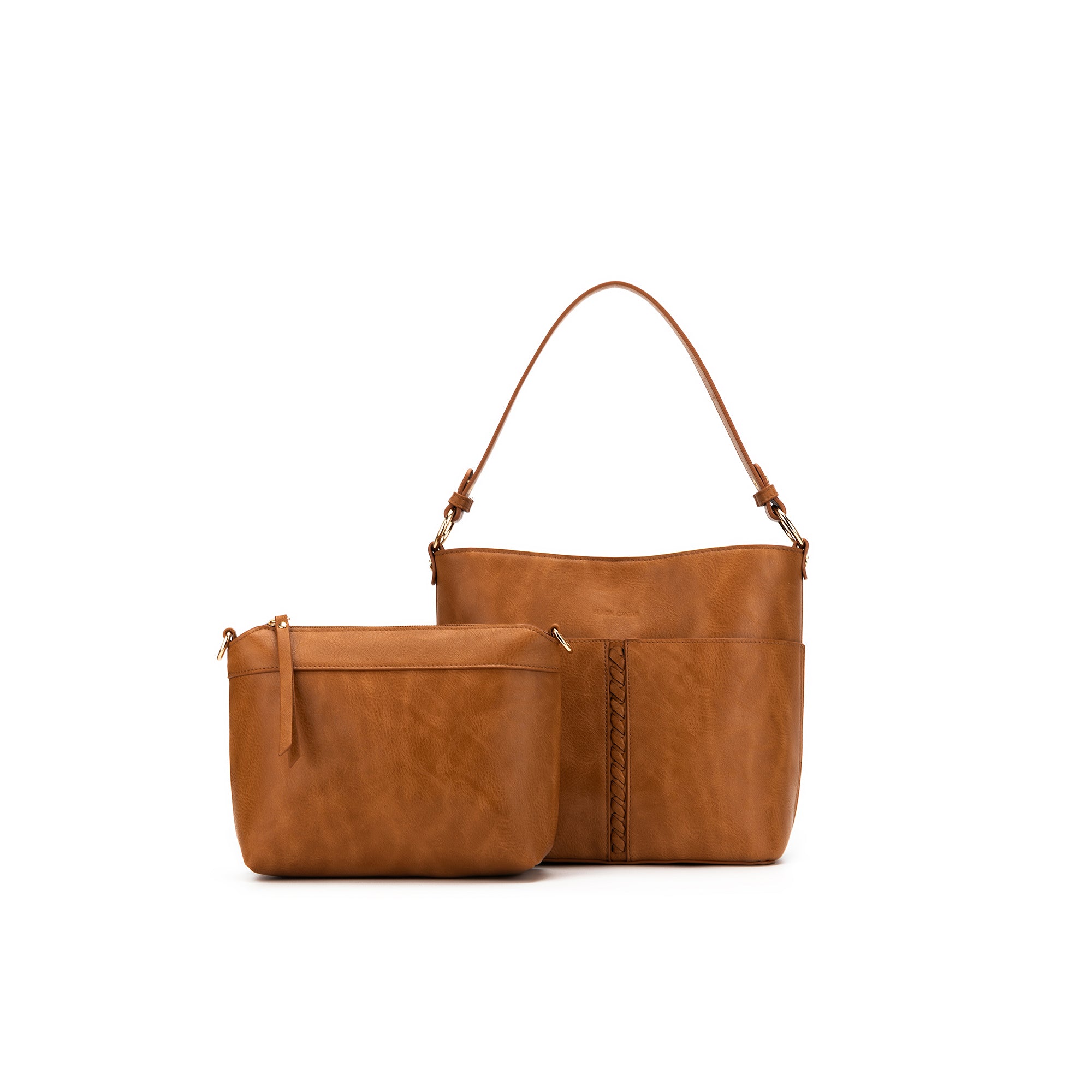 Melody Tan 2 Piece Shoulder Crossbody Bag