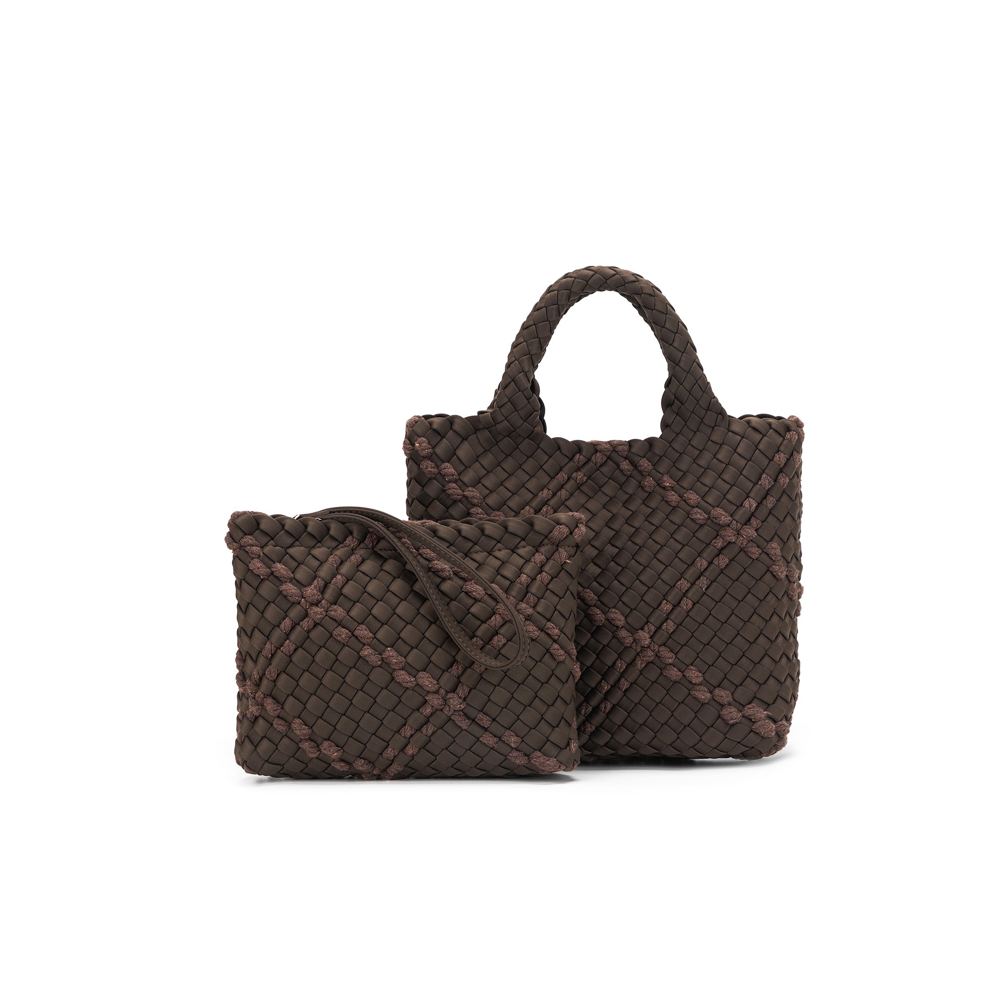 Panarea Chocolate Woven Neoprene Mini Tote