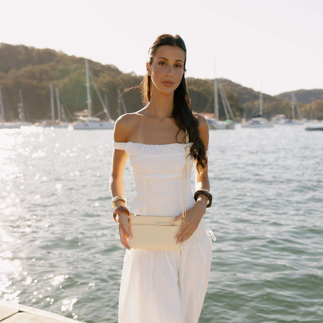 Jessie Yellow Chiffon Crossbody/Clutch