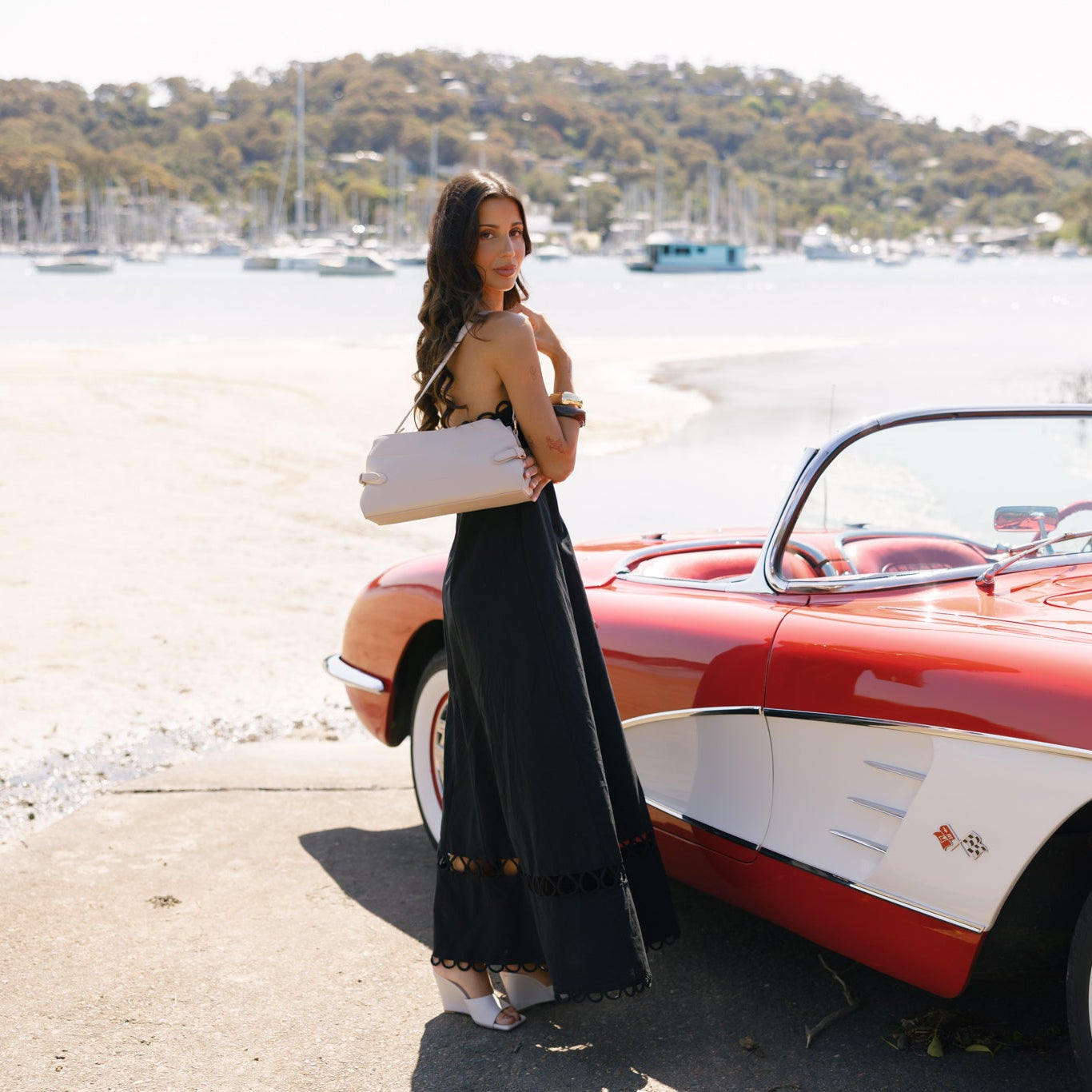 Messina Oatmeal East West Shoulder Bag