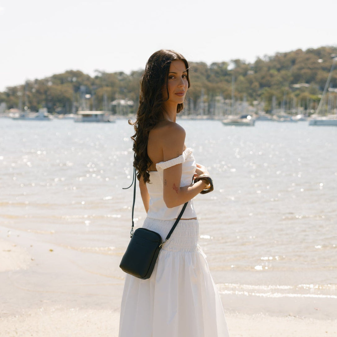 Mika Black Passport Phone Crossbody