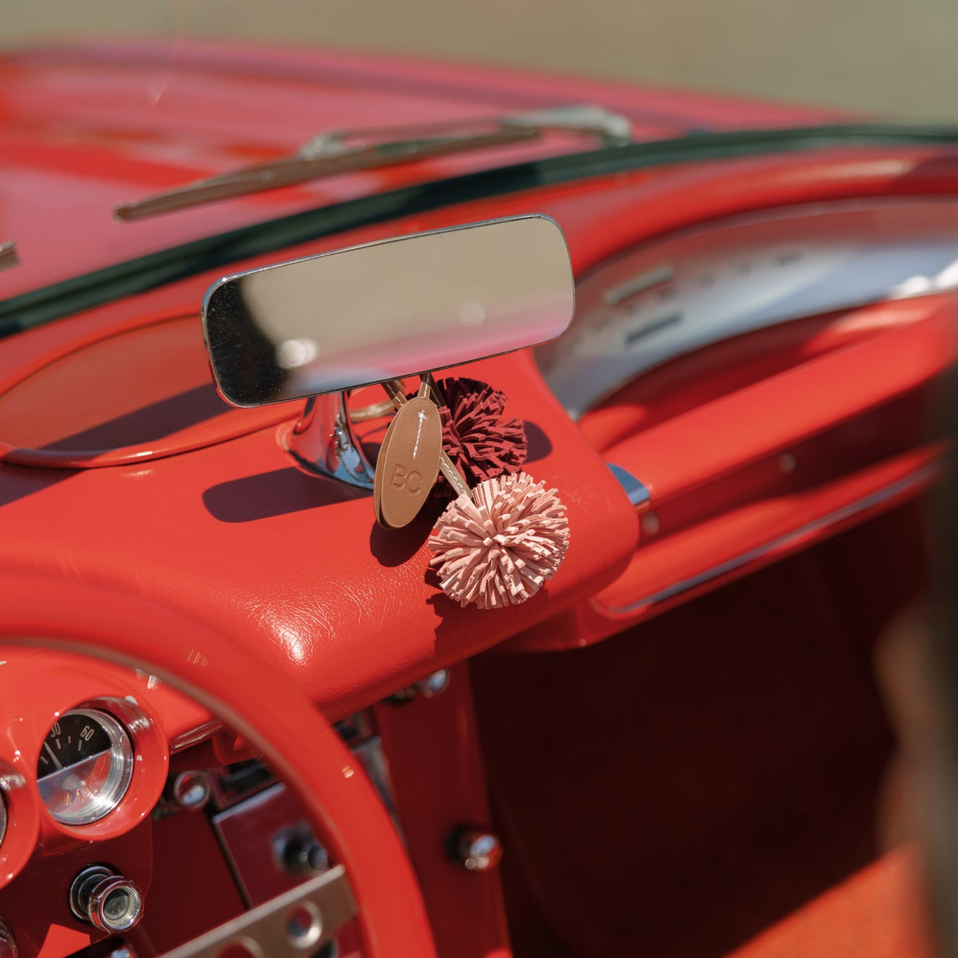 Pom Pom Pink & Dark Olive Bag Charm