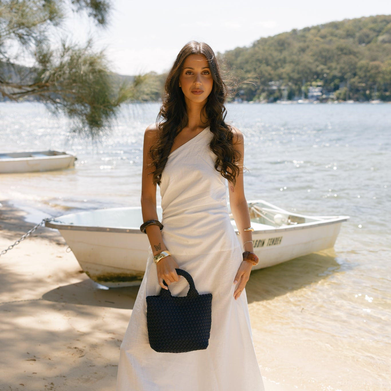 Riviera Navy 2 Piece Mini Tote Handbag