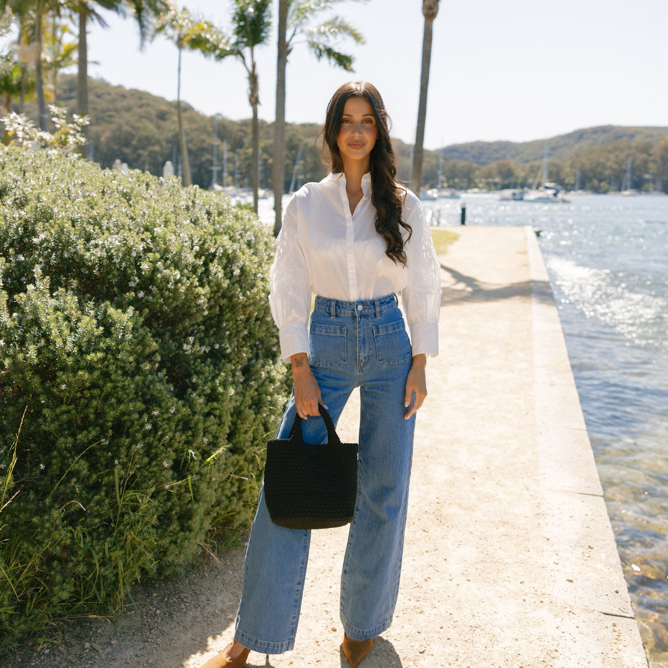 Cherie Black 2 Piece Suedette Mini Handbag