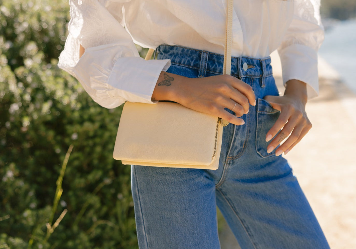 Mavie Yellow Chiffon Crossbody Wallet