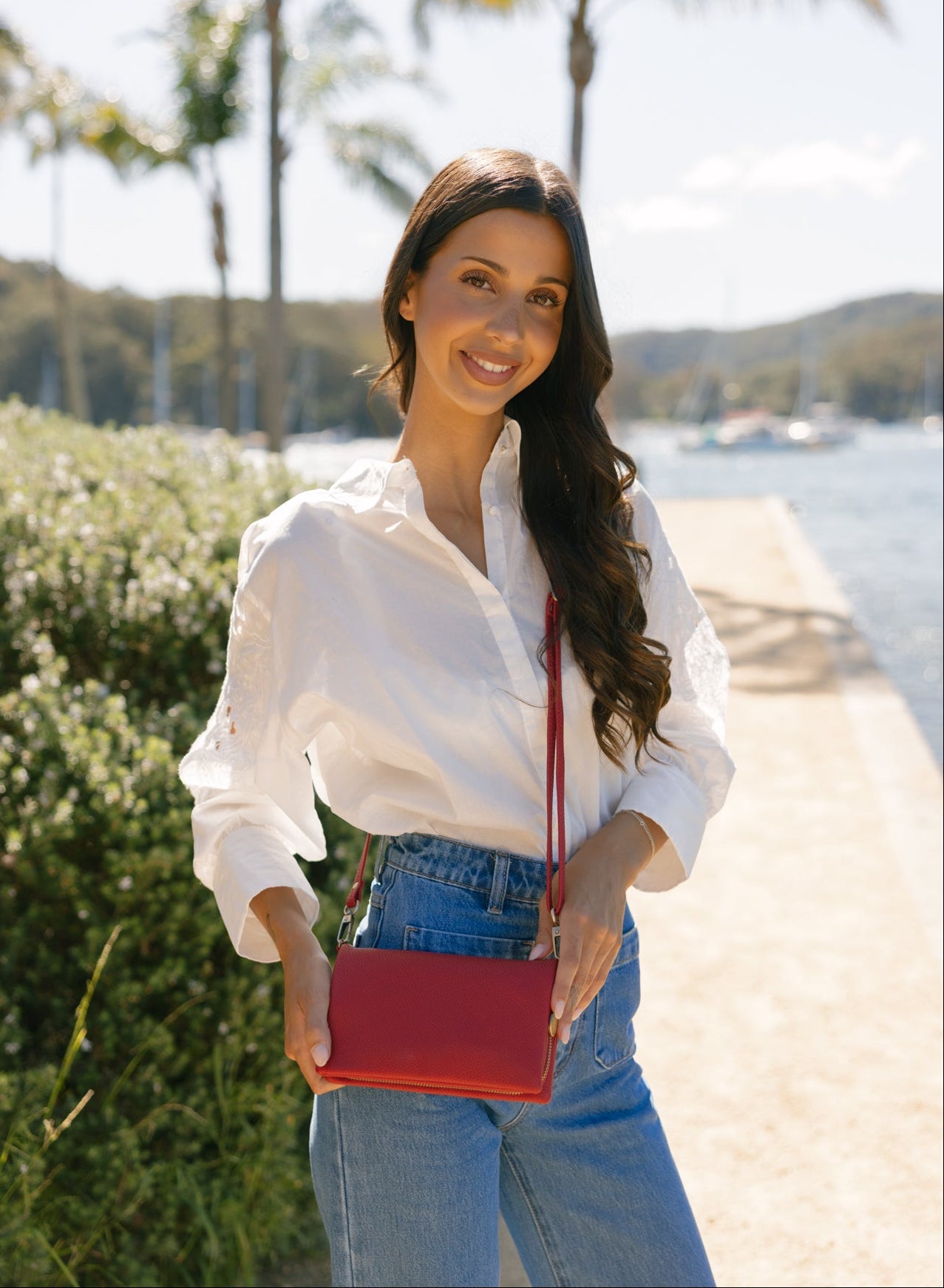 Mavie Scarlet Red Crossbody Wallet