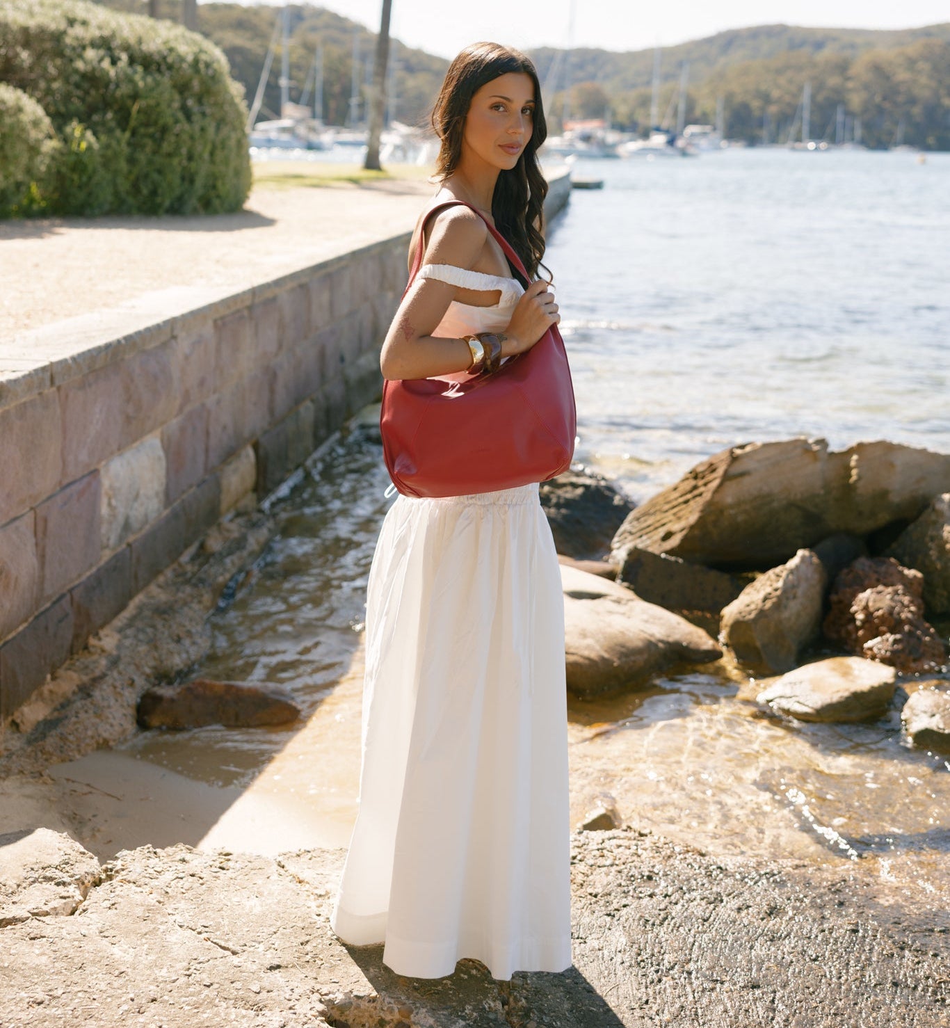Oakley Scarlet Red 2 Piece Hobo Tote