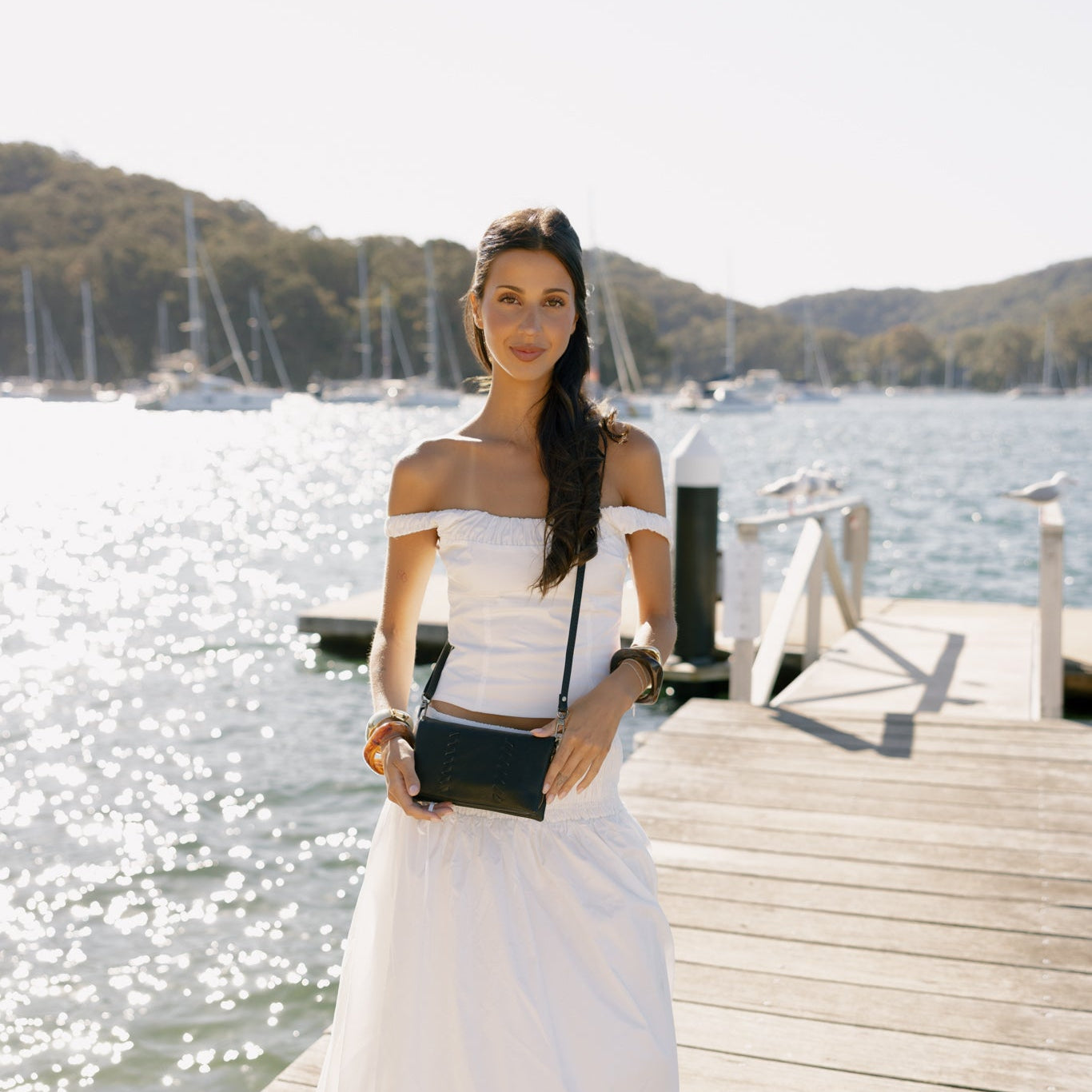 Sky Black Crossbody Phone Wallet