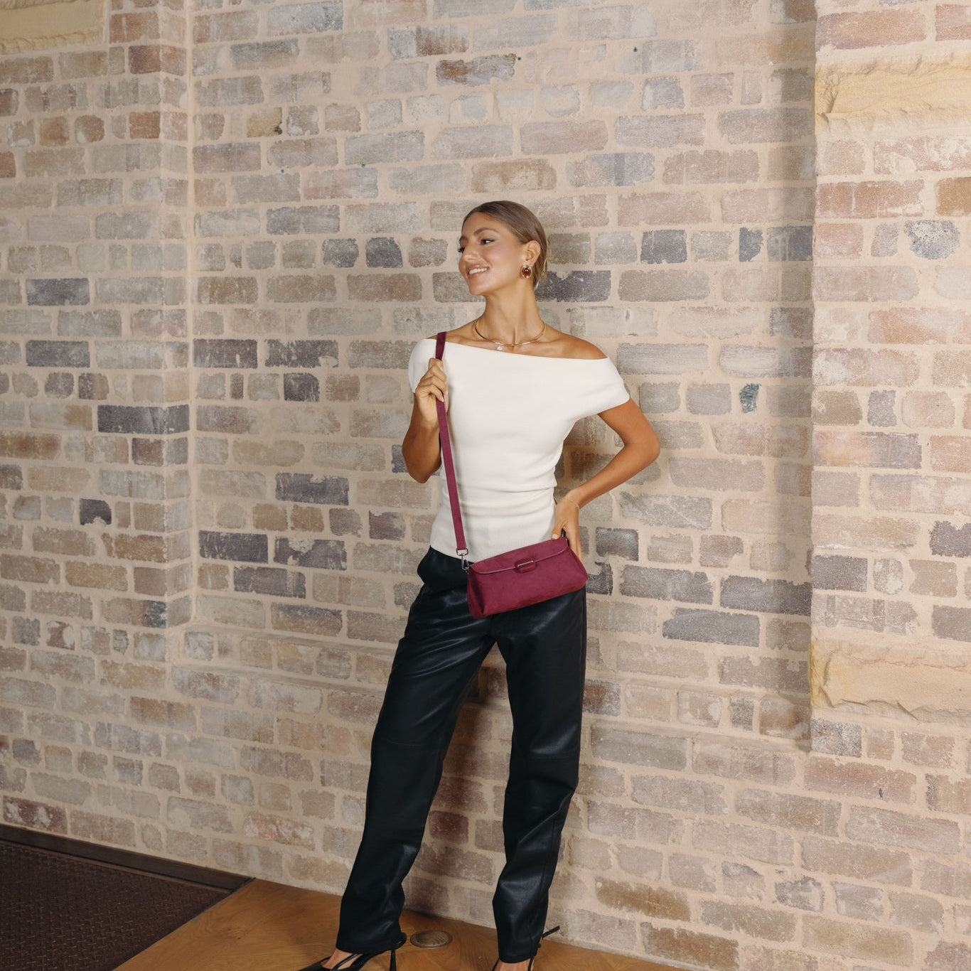 Mercer Cherry Red Shoulder Crossbody