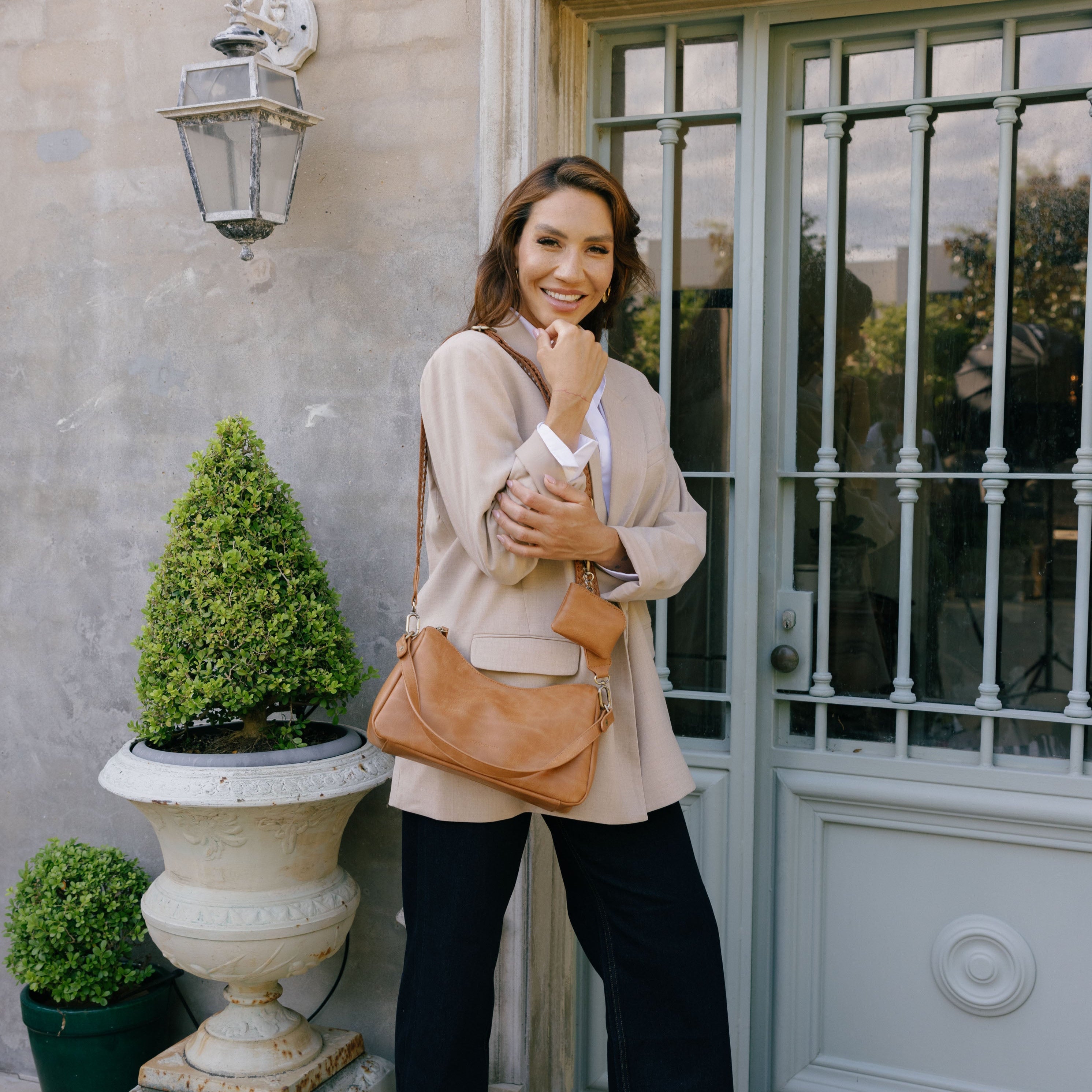 Claudette Tan Shoulder Crossbody Bag