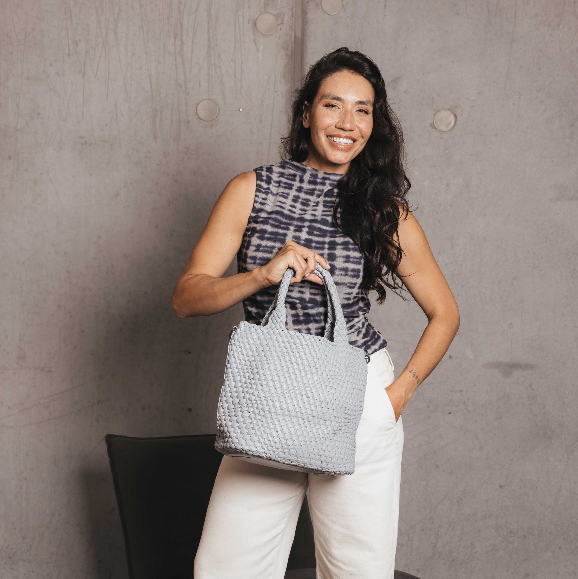 Amali Chambray 2 Piece Handbag Set