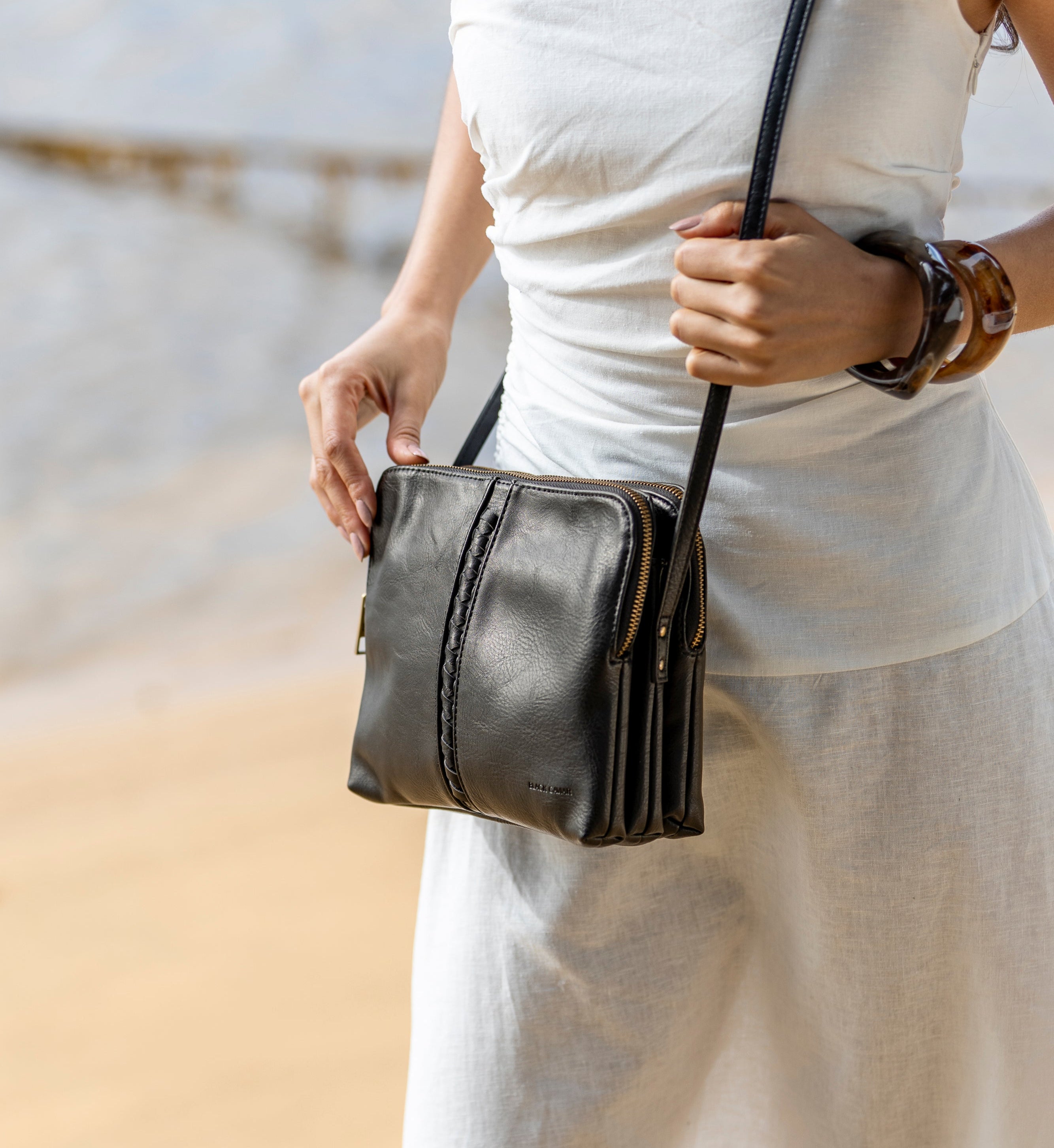 Pia Black Crossbody Bag