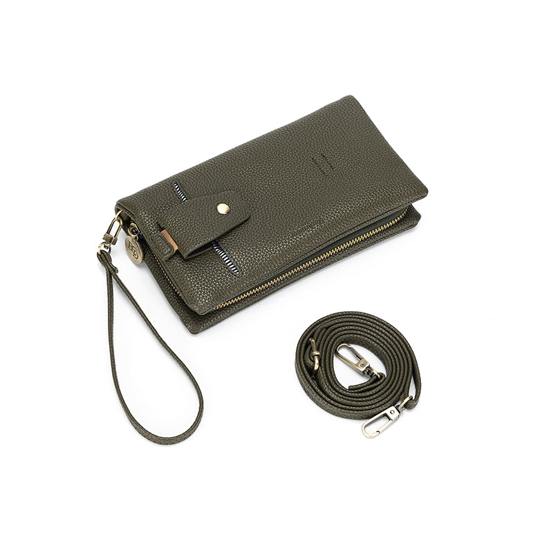 Mavie Dark Olive Crossbody Wallet