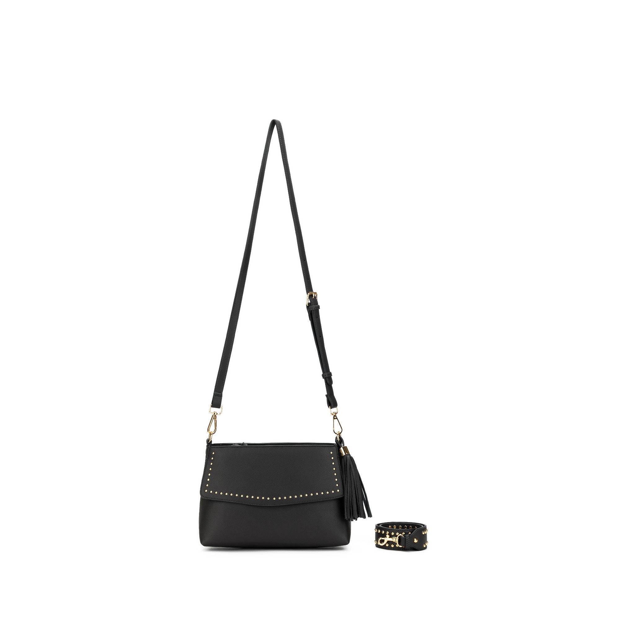 Nevada  Studded  Grey Crossbody Bag