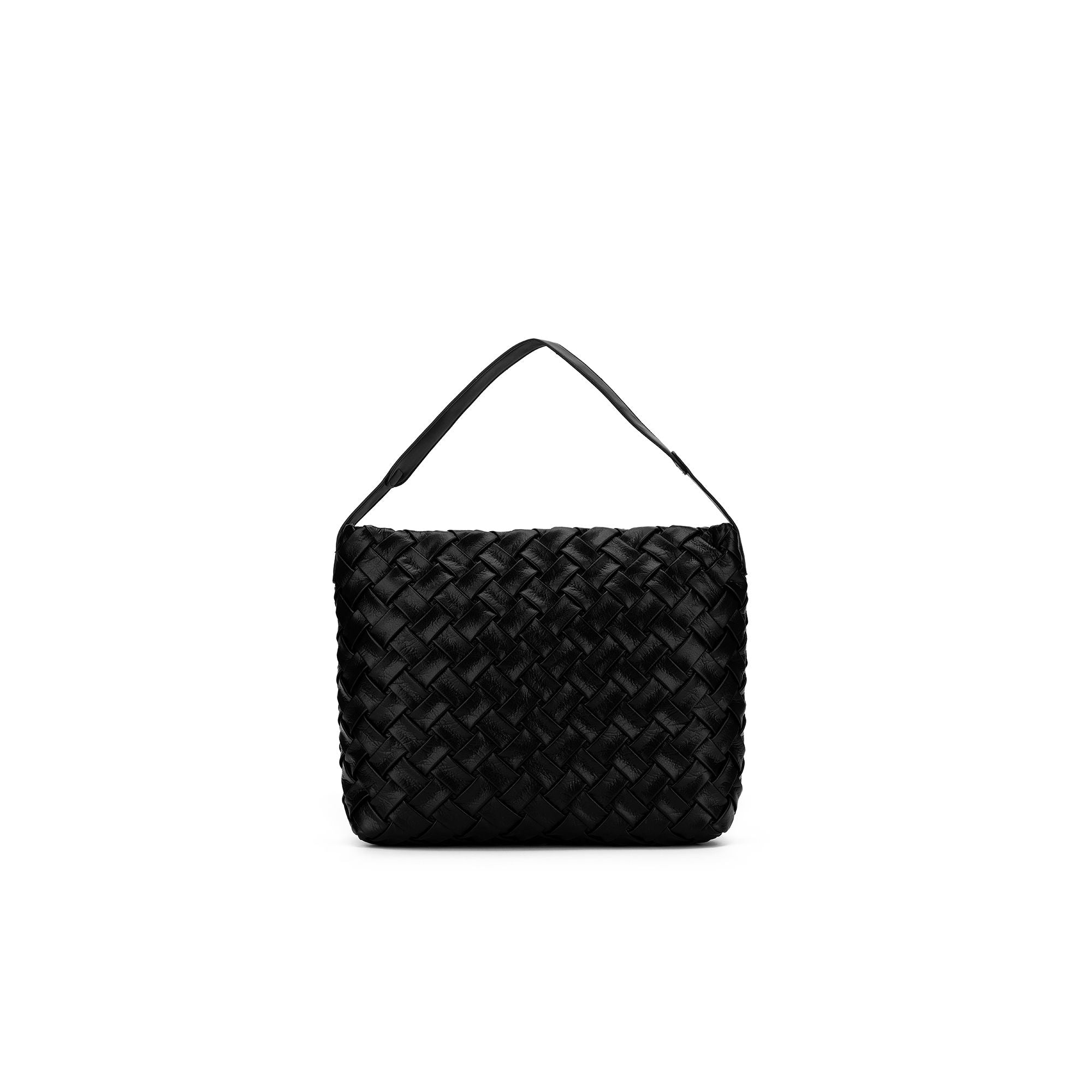 Raquel Black 2 Piece Woven Shoulder Bag