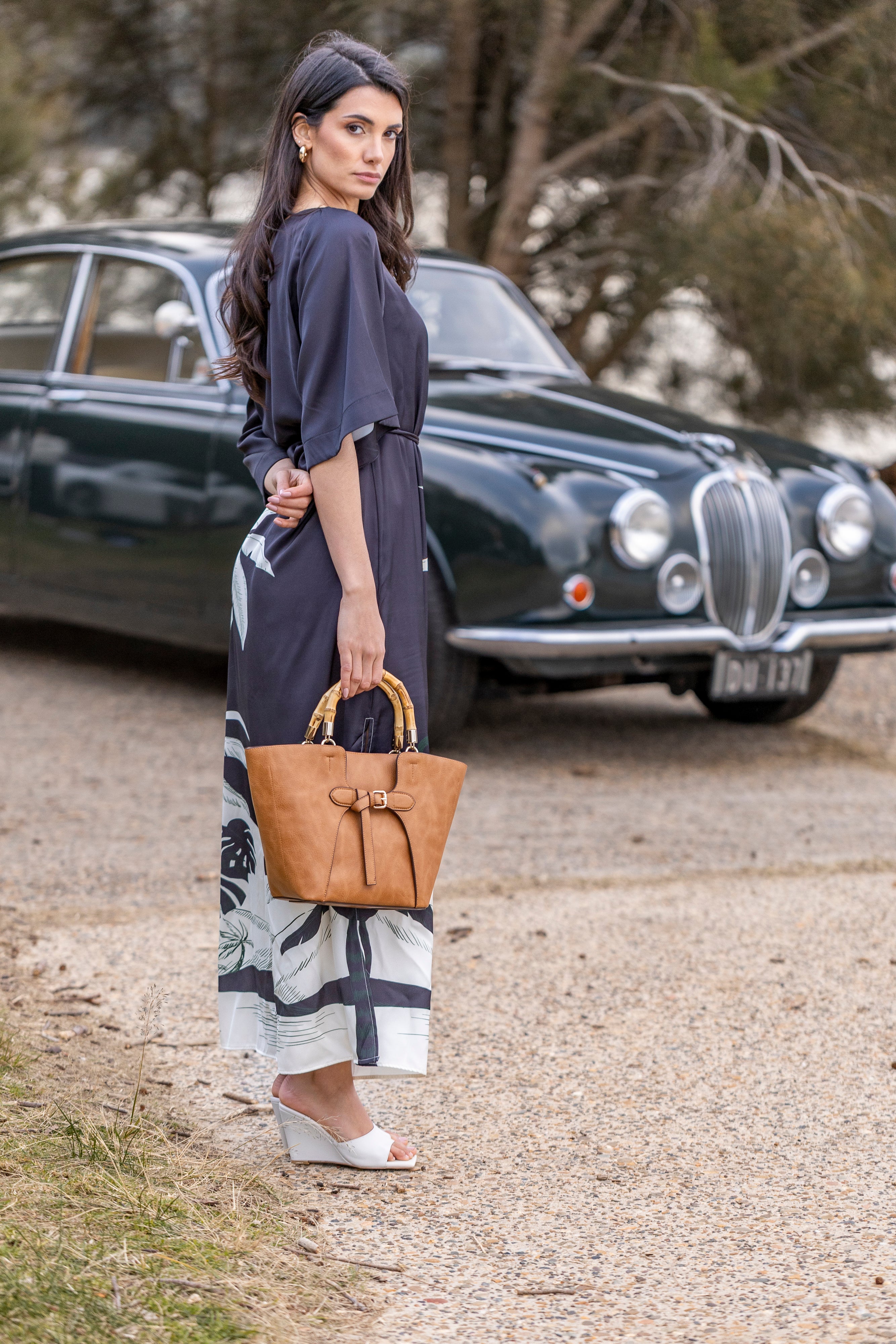 Clementine Tan 2 Piece Handbag Tote