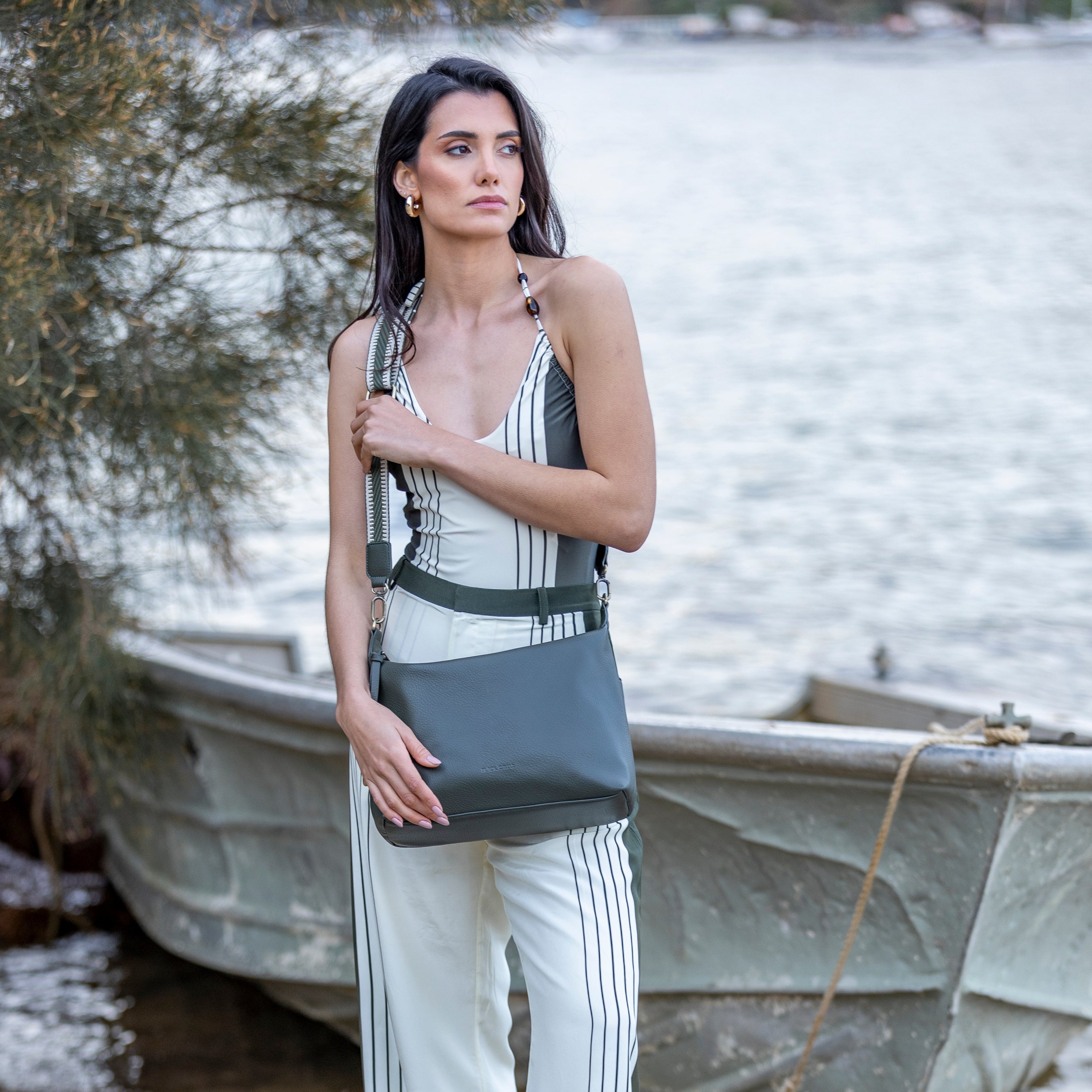 Dana Dark Olive Crossbody Bag