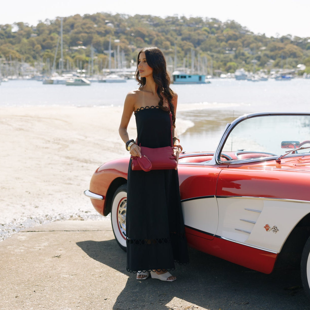 Messina Scarlet Red East West Shoulder Bag