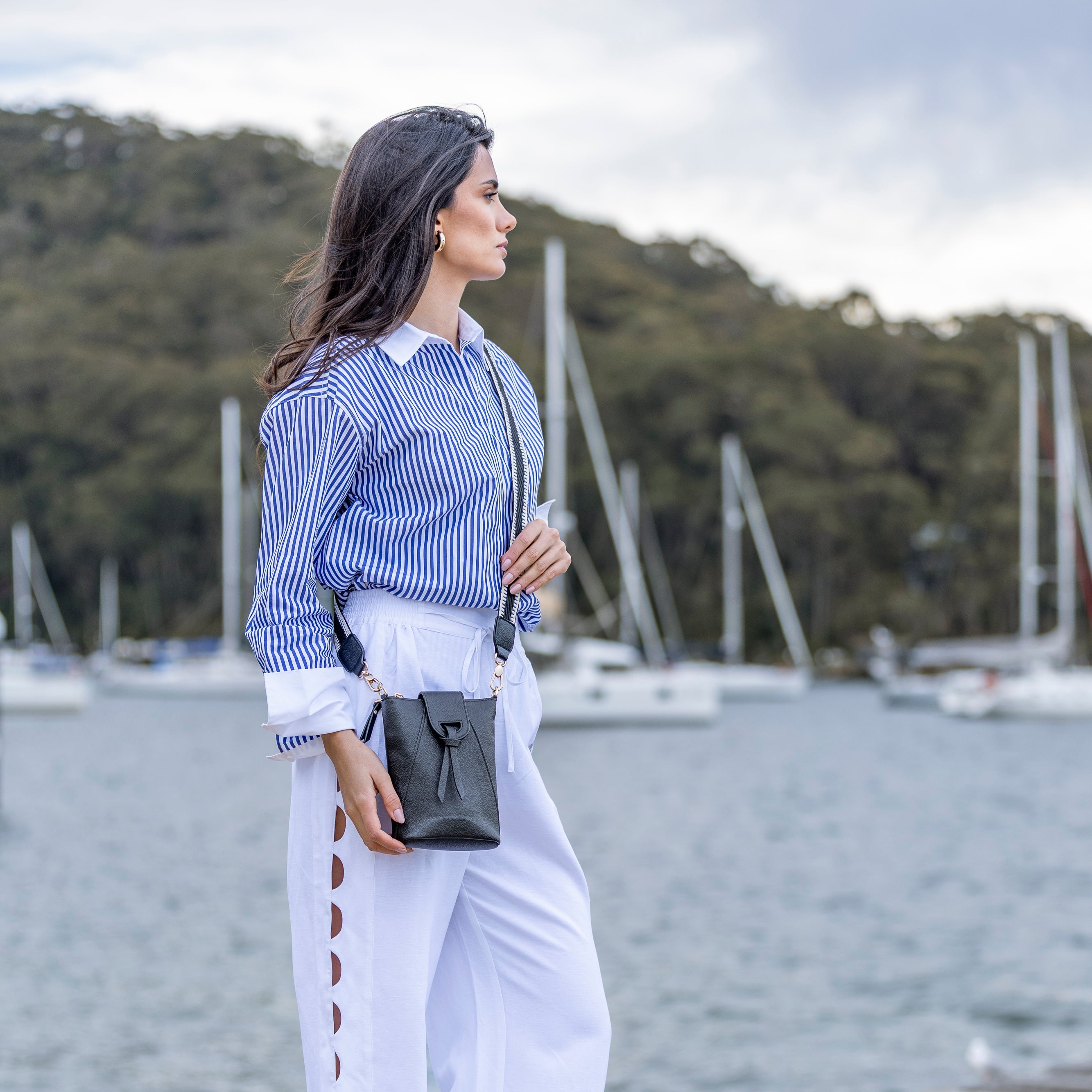 Lainey Black Phone Crossbody Bag