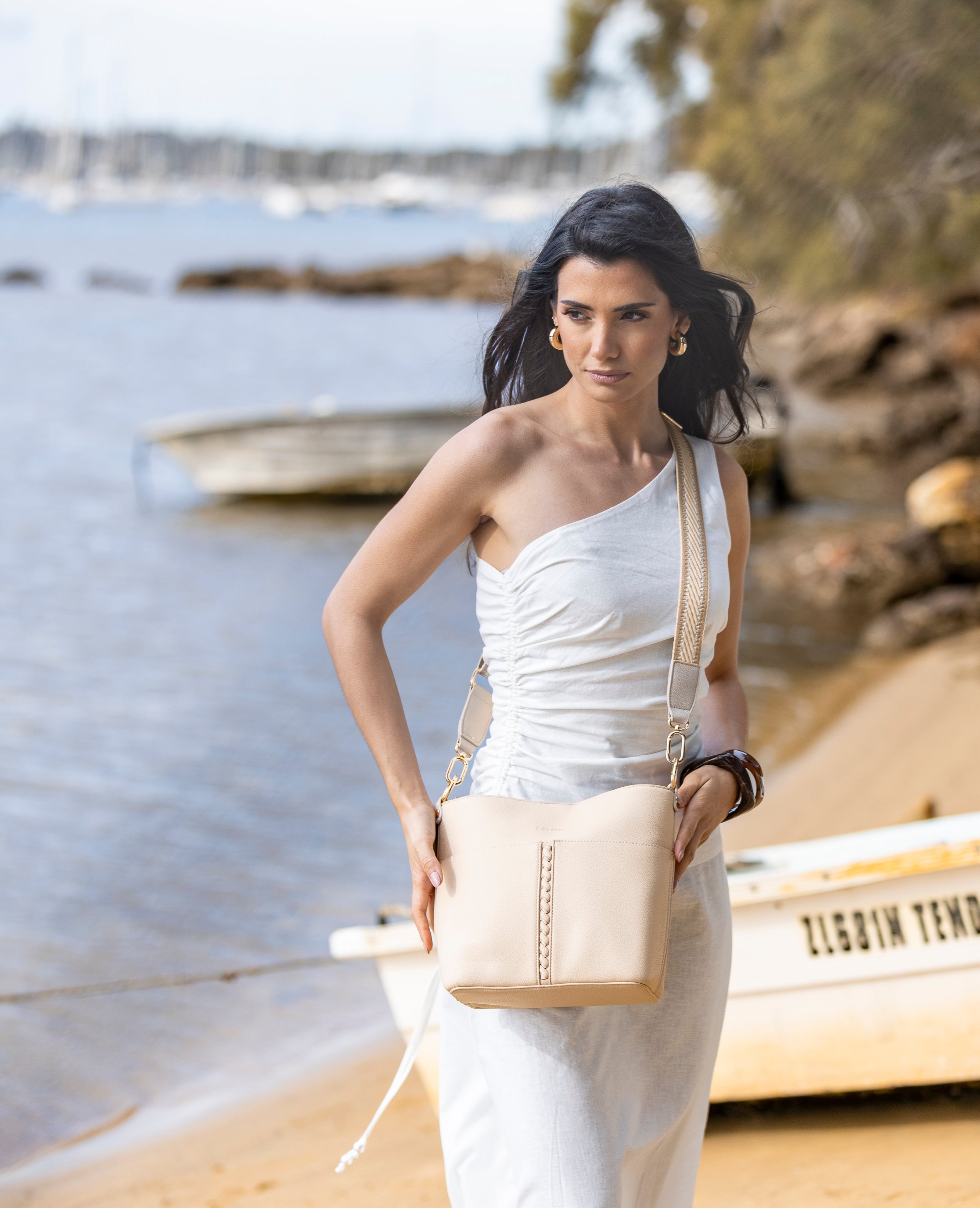 Melody Oatmeal 2 Piece Shoulder Crossbody Bag