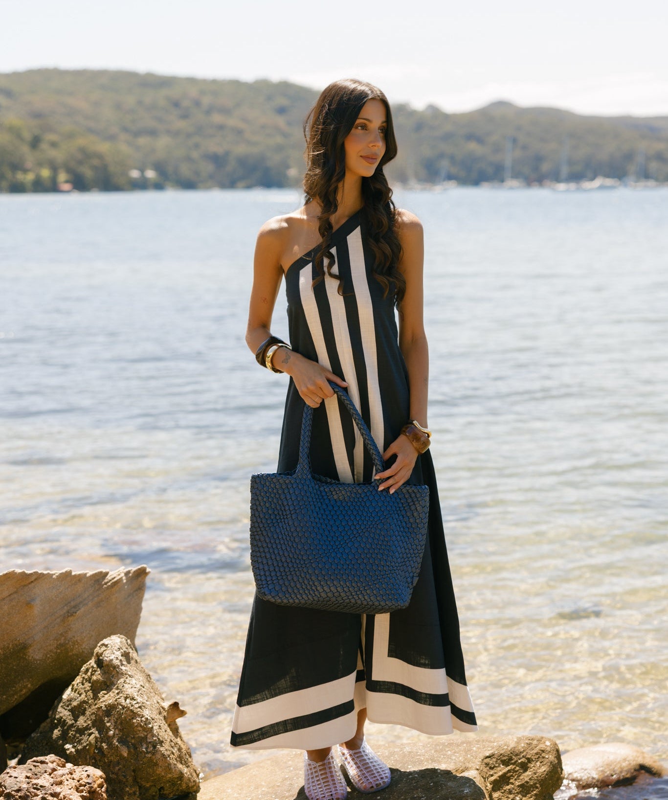 St Moritz Navy 2 Piece Woven Handbag