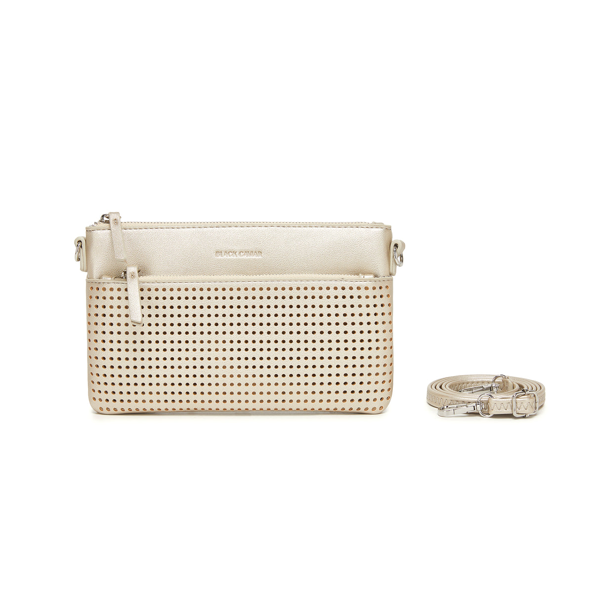 Milla Gold Vegan Leather Crossbody & Clutch Bag