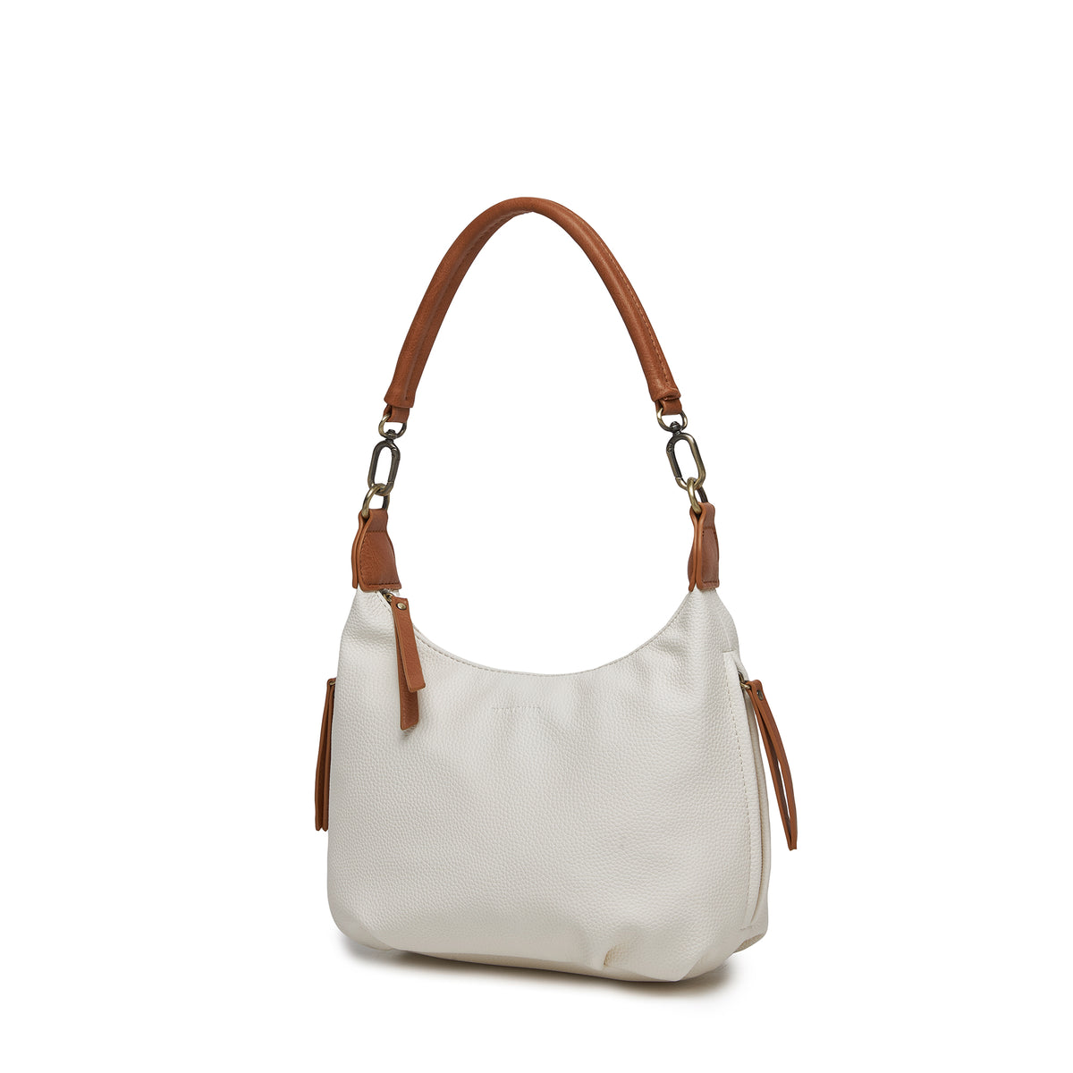 Carey White & Tan Crossbody Bag