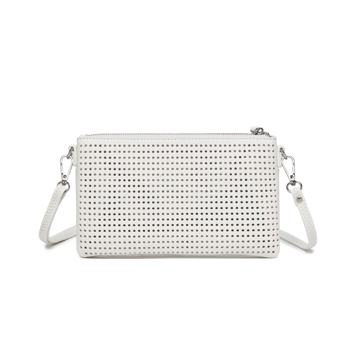 Milla White Vegan Leather Crossbody & Clutch Bag