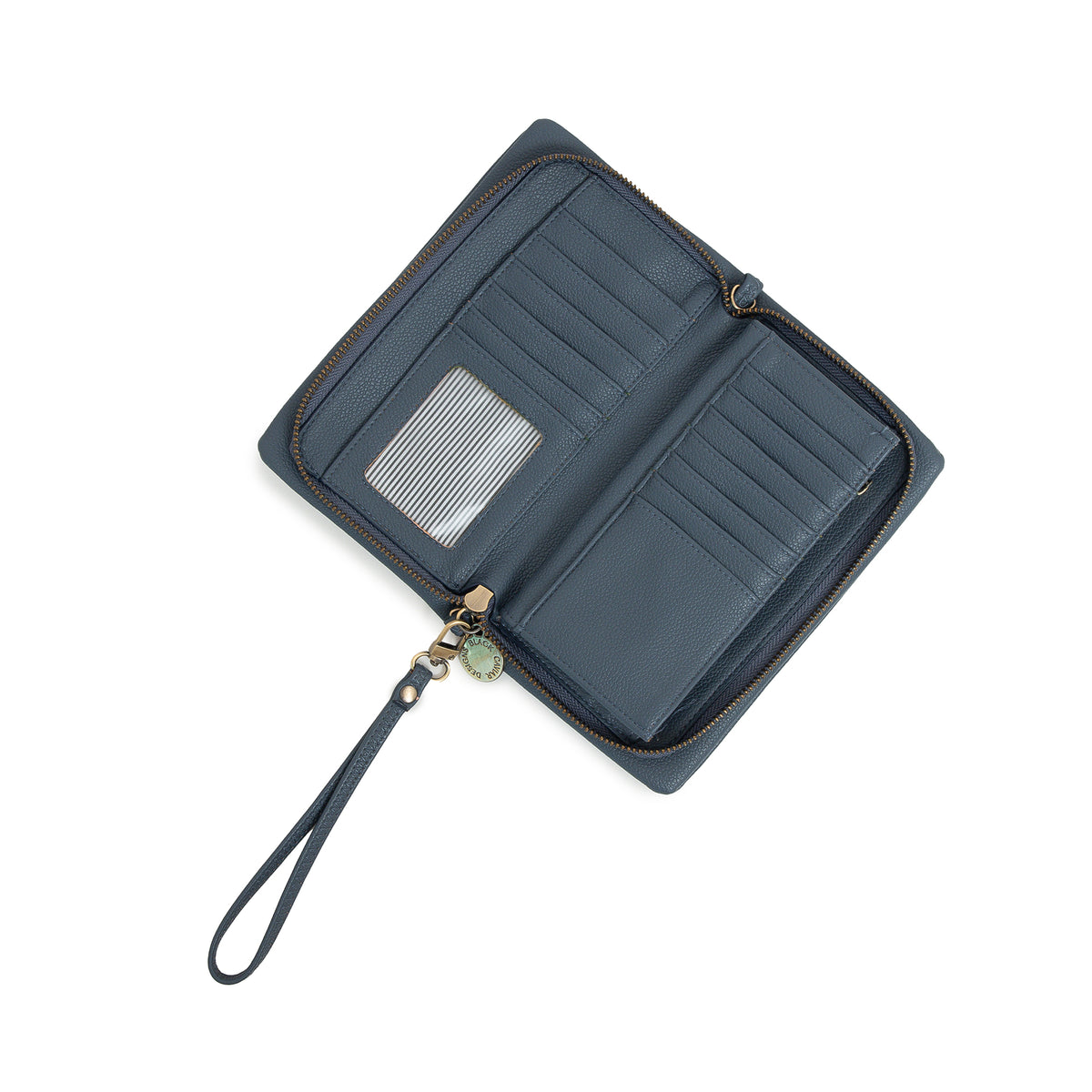 Mavie Gunmetal Blue Crossbody Wallet